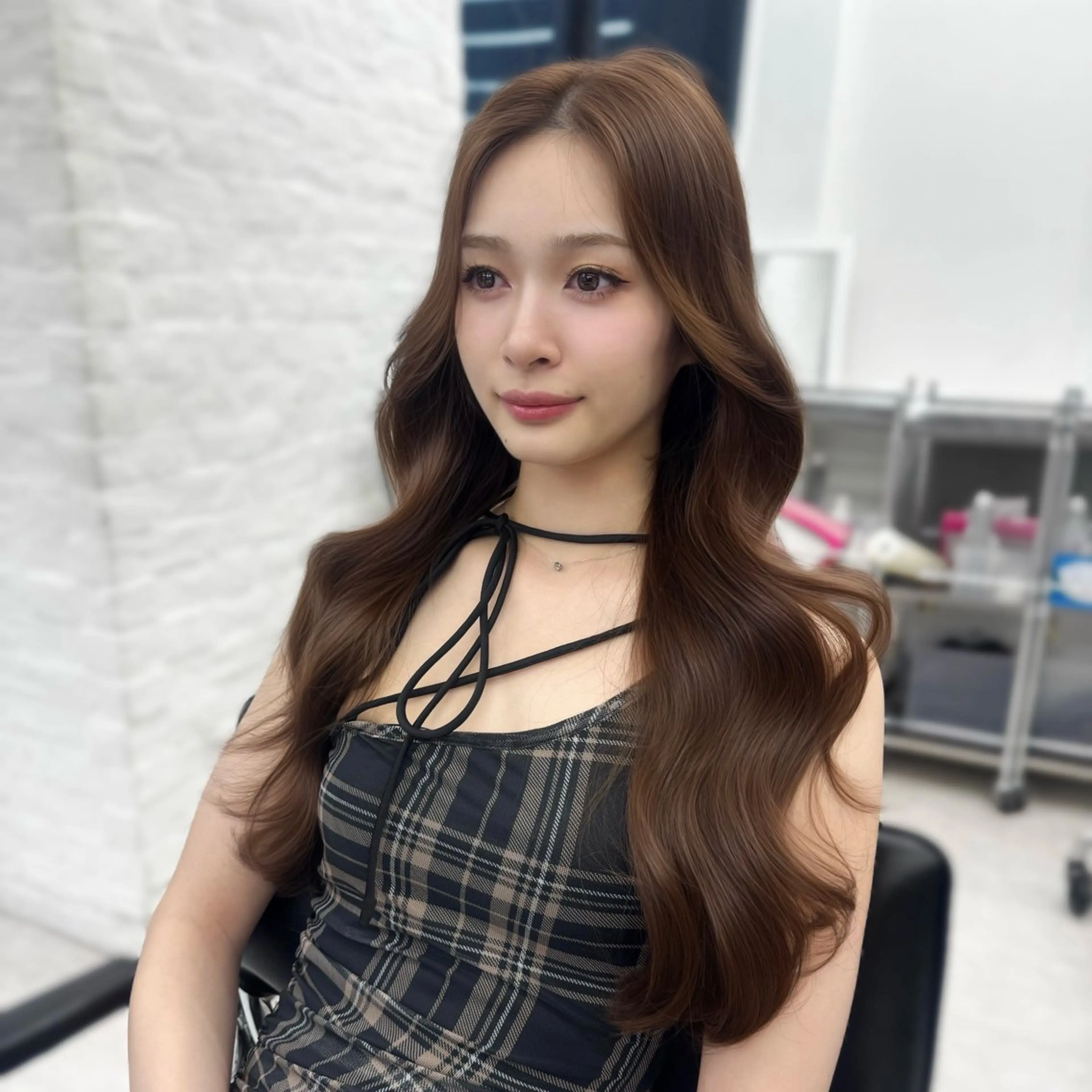ロング カラー 韓国ヘア♡ 顔まわりカットayaのヘアスタイル