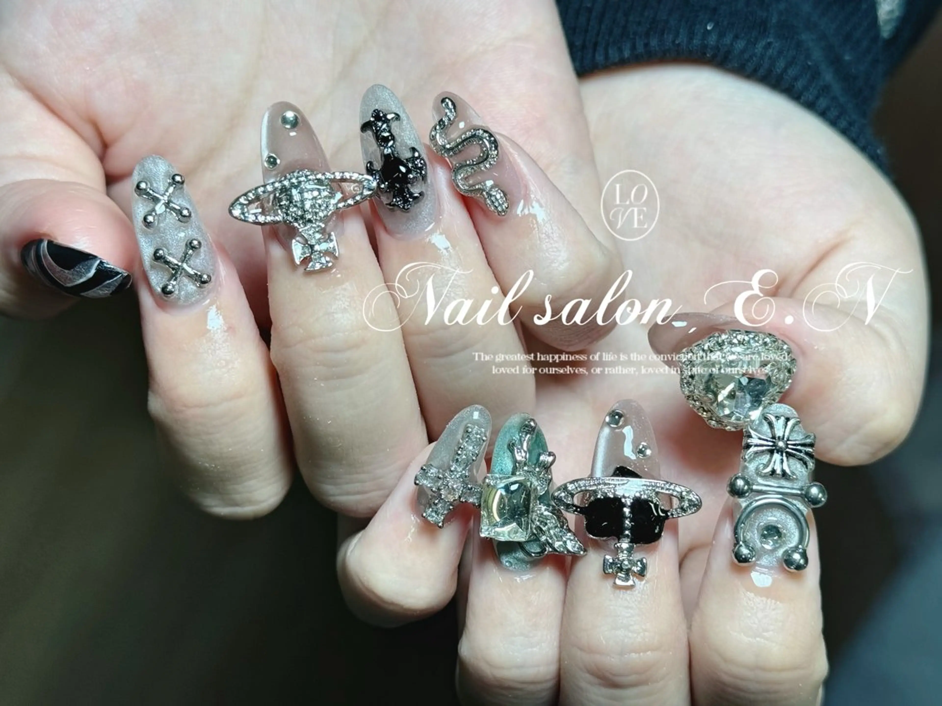 ネイル アートネイル オーロラネイル ブラウン クリアネイル フレンチネイル E.N🦋 長さ出し/持ち込みのネイルデザイン