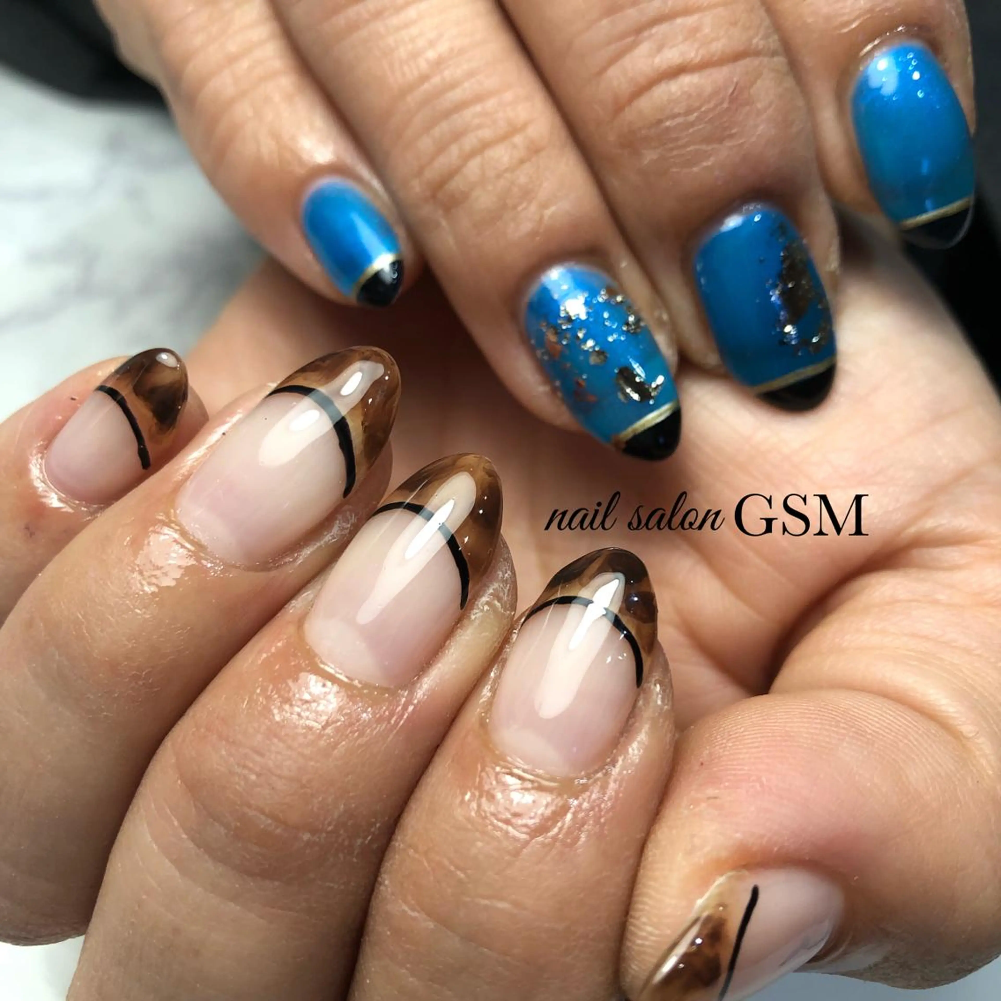 ネイル べっ甲ネイル フレンチネイル nail salon GSMのネイルデザイン