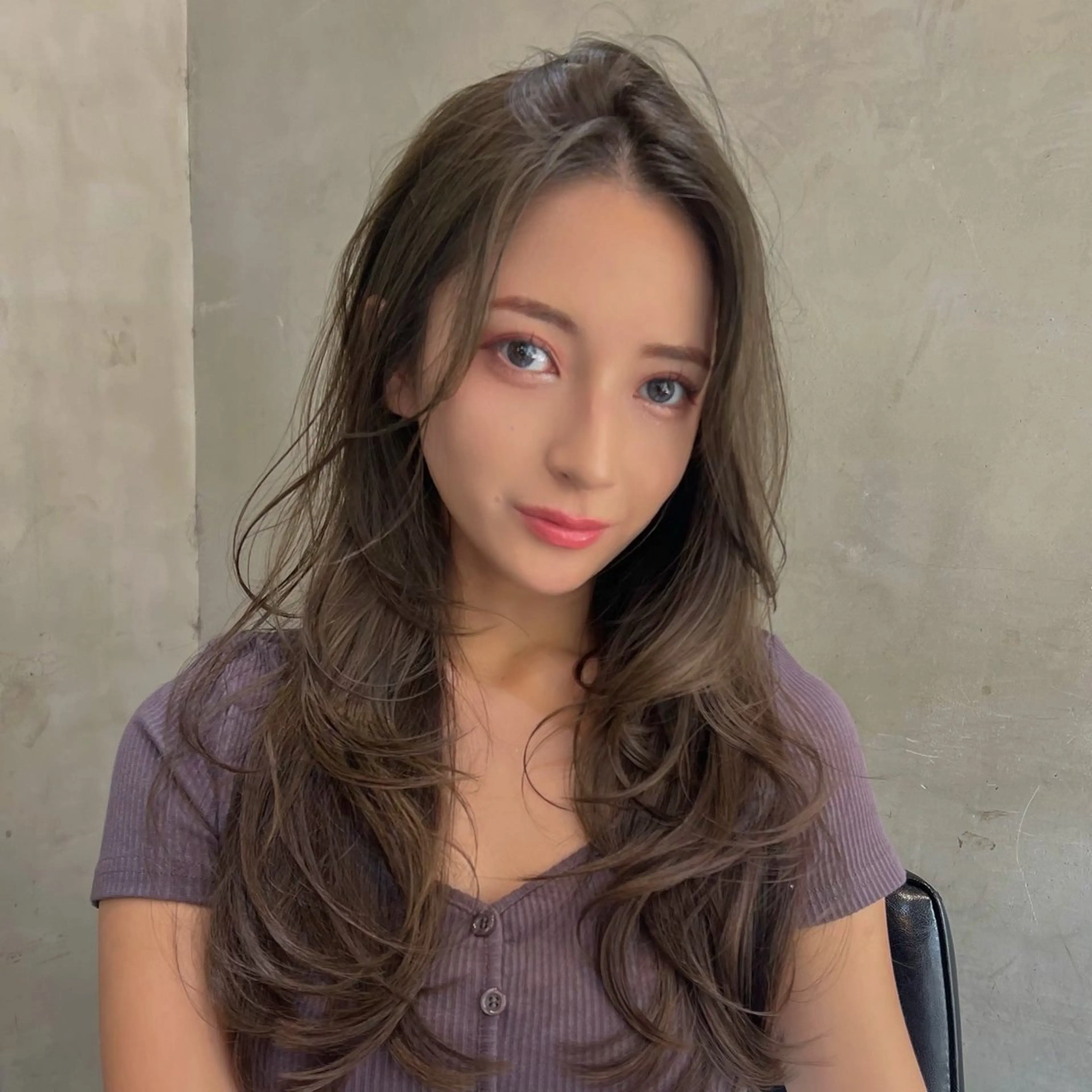 ロング カラー ブラウンカラー 透明感カラー オリーブブラウン レイヤーカット 小顔カット ⚜️ブリーチ× 透明感✨Hayatoのヘアスタイル