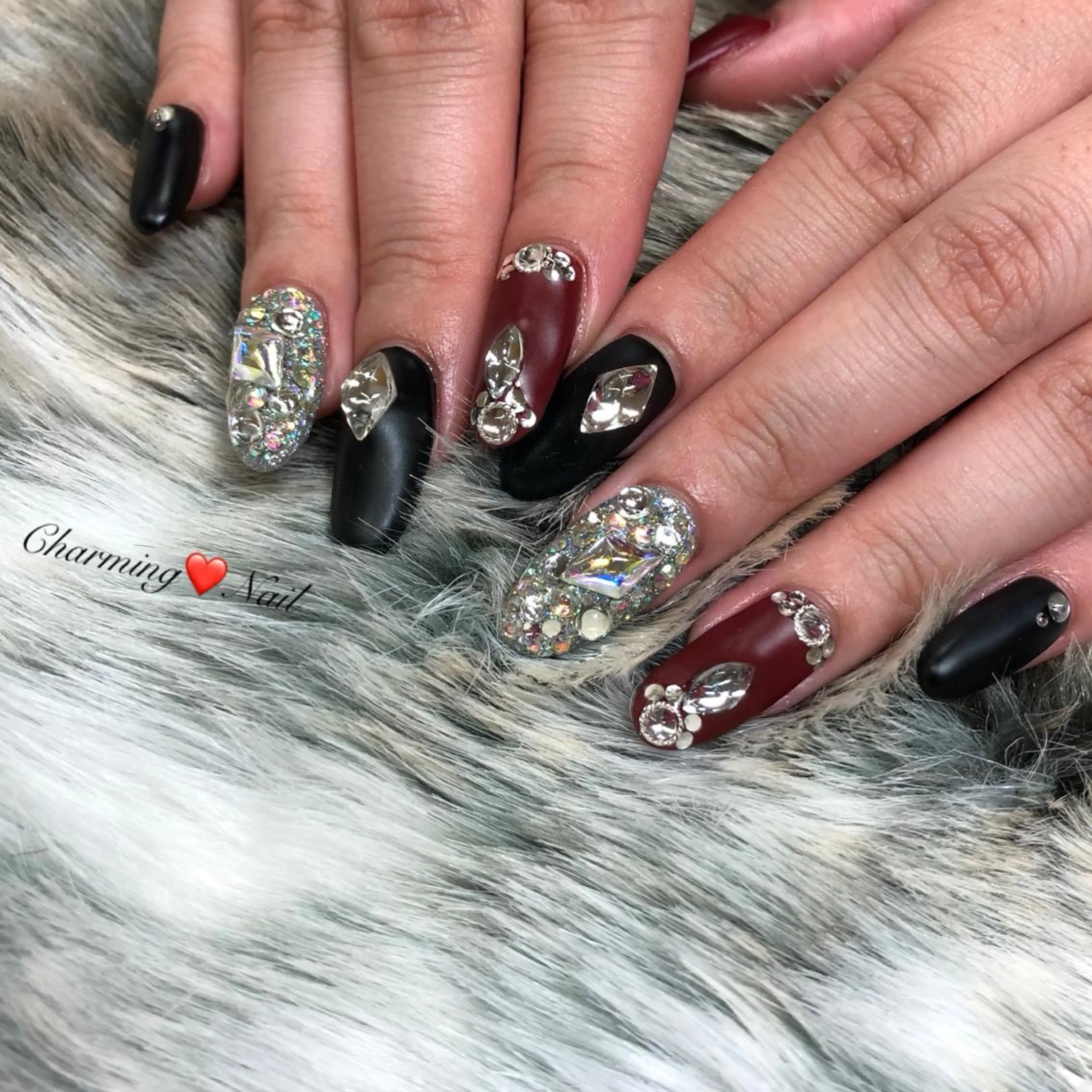 ネイル ボルドー キラキラネイル マットネイル スカルプネイル Charming❤️Nail所属・Nailist Amiのその他イメージ