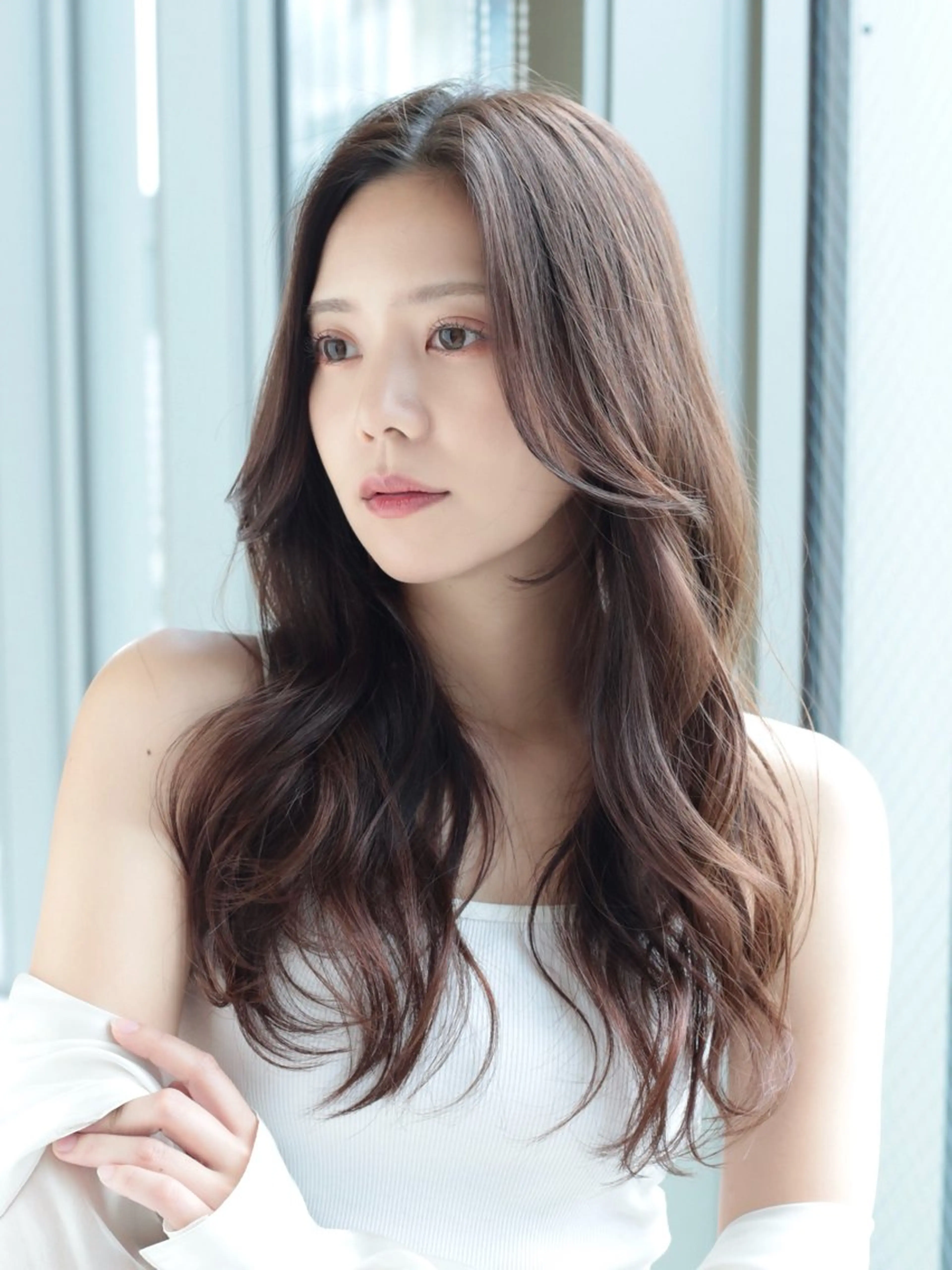 ロング カラー くびれヘア レイヤーカット カット ヘアカラー トリートメント レイヤー/顔周り /透明感🩶高橋大のヘアスタイル