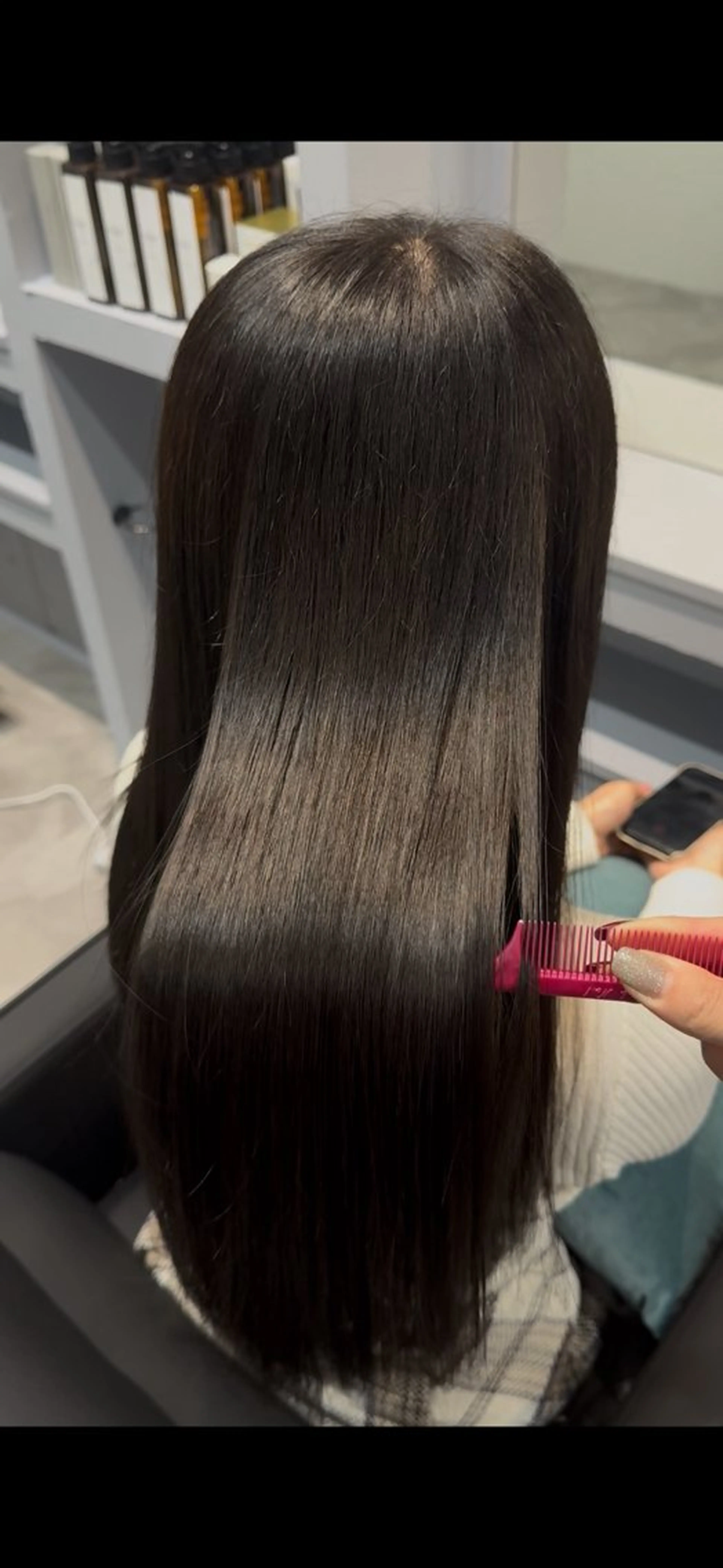 ロング カラー グレージュ オリーブグレージュ オリーブグレー 船橋 Nerine 【ネリネ】かえでのヘアスタイル