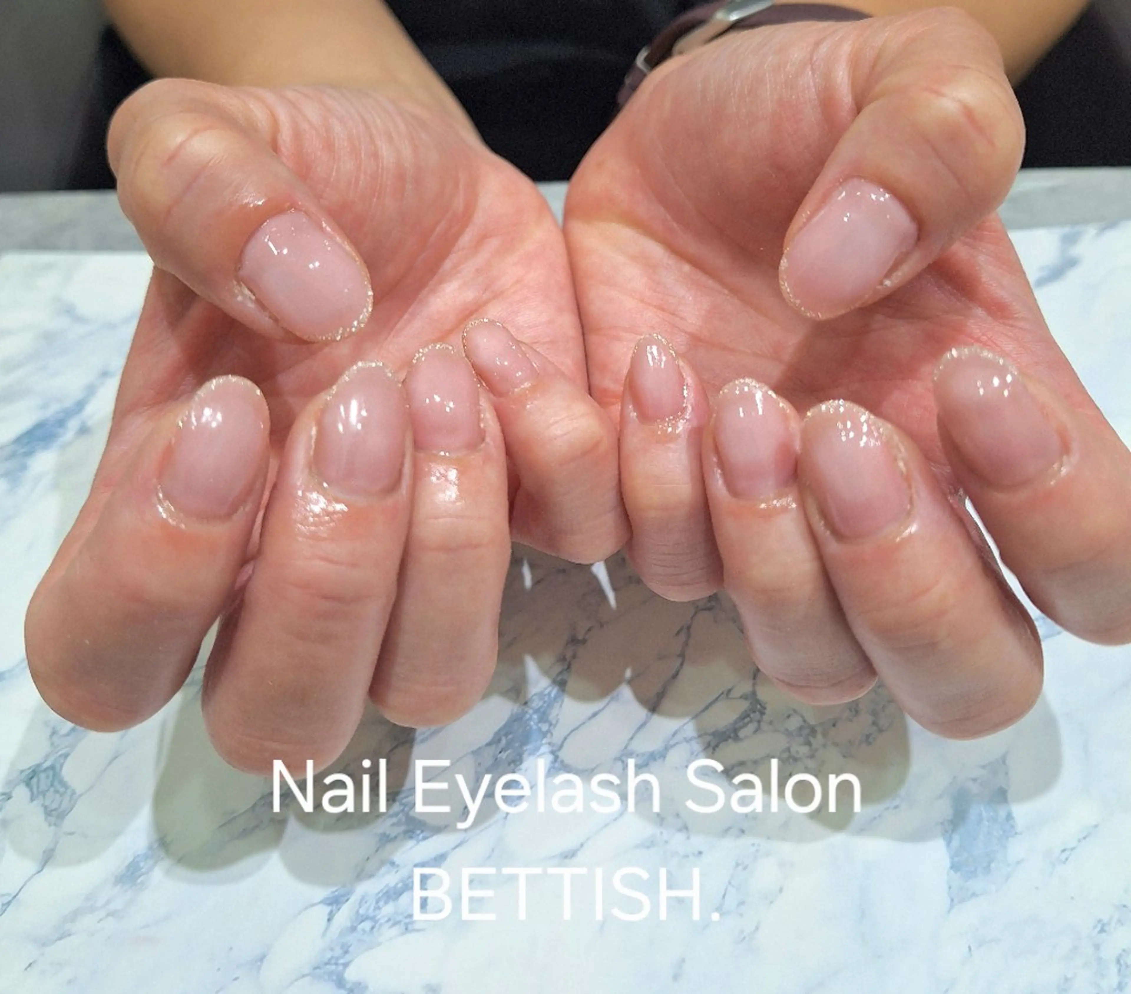 ネイル フレンチネイル ラメ(グリッター) ハンドネイル BETTISH　 　AIRIのネイルデザイン