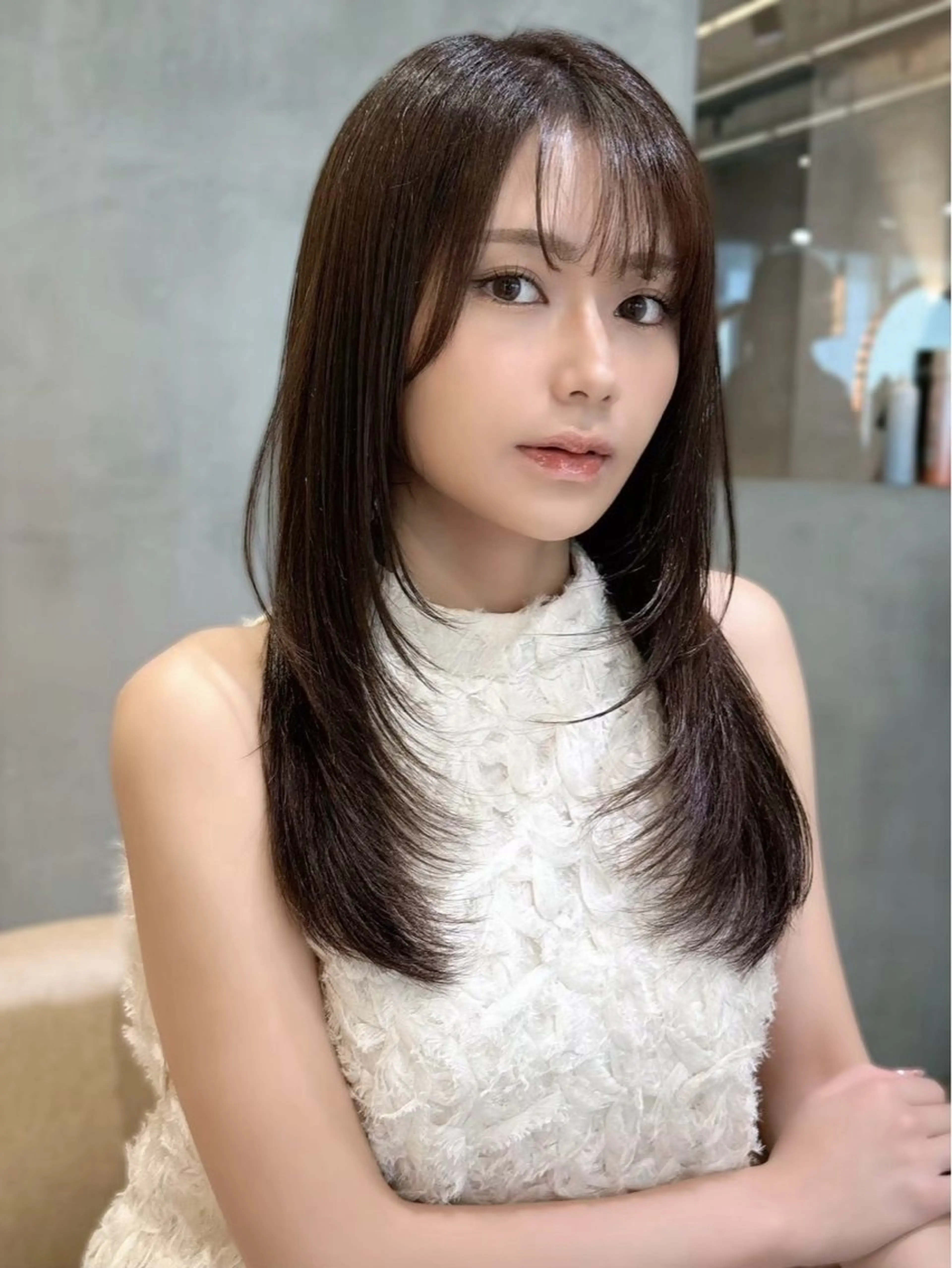 ロング ボブ/レイヤー/ 縮毛矯正/ 渡邊莉玖のヘアスタイル