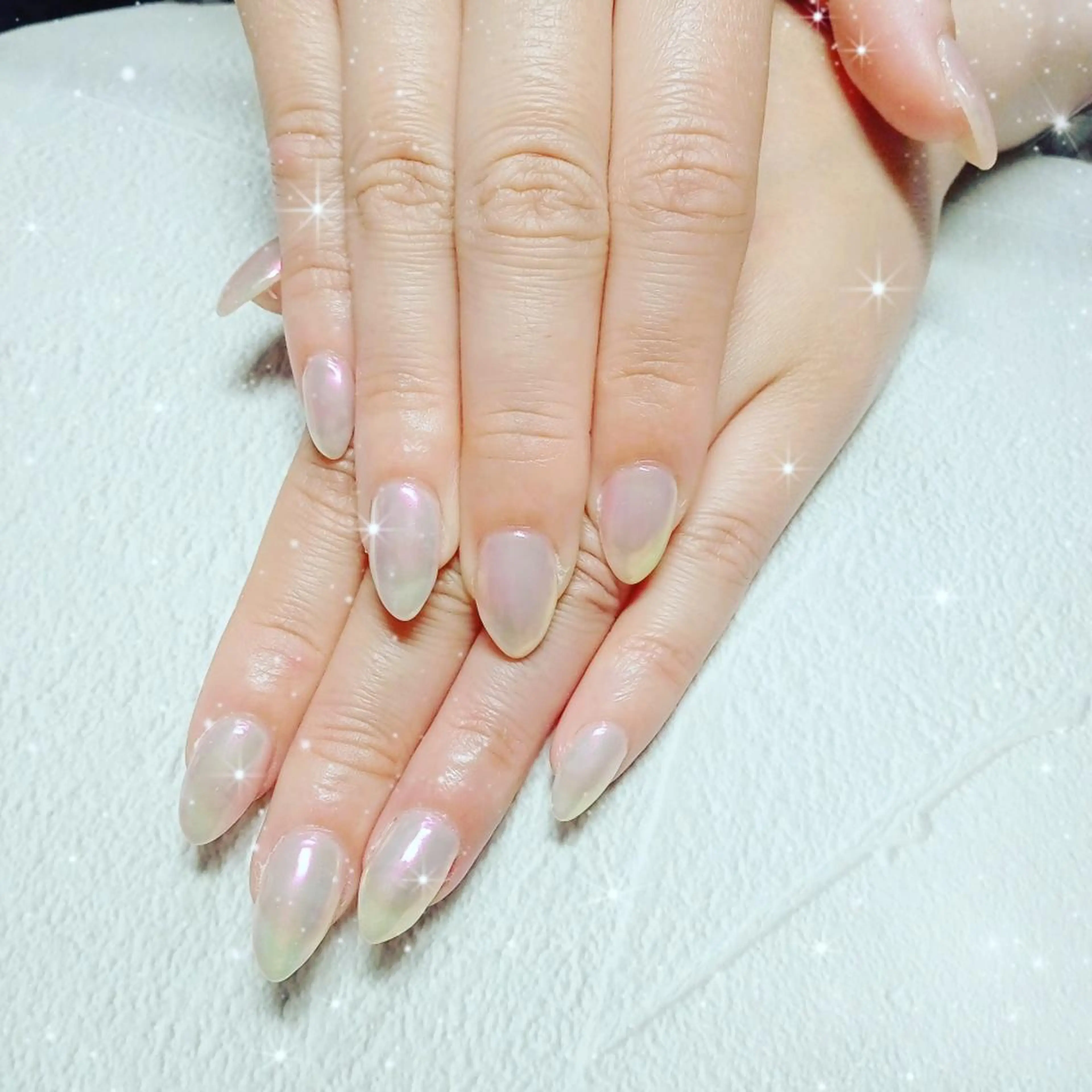 初回【ソフトジェルオフ・ケア込】ミラーネイル(オーロラorカラーミラー）の写真