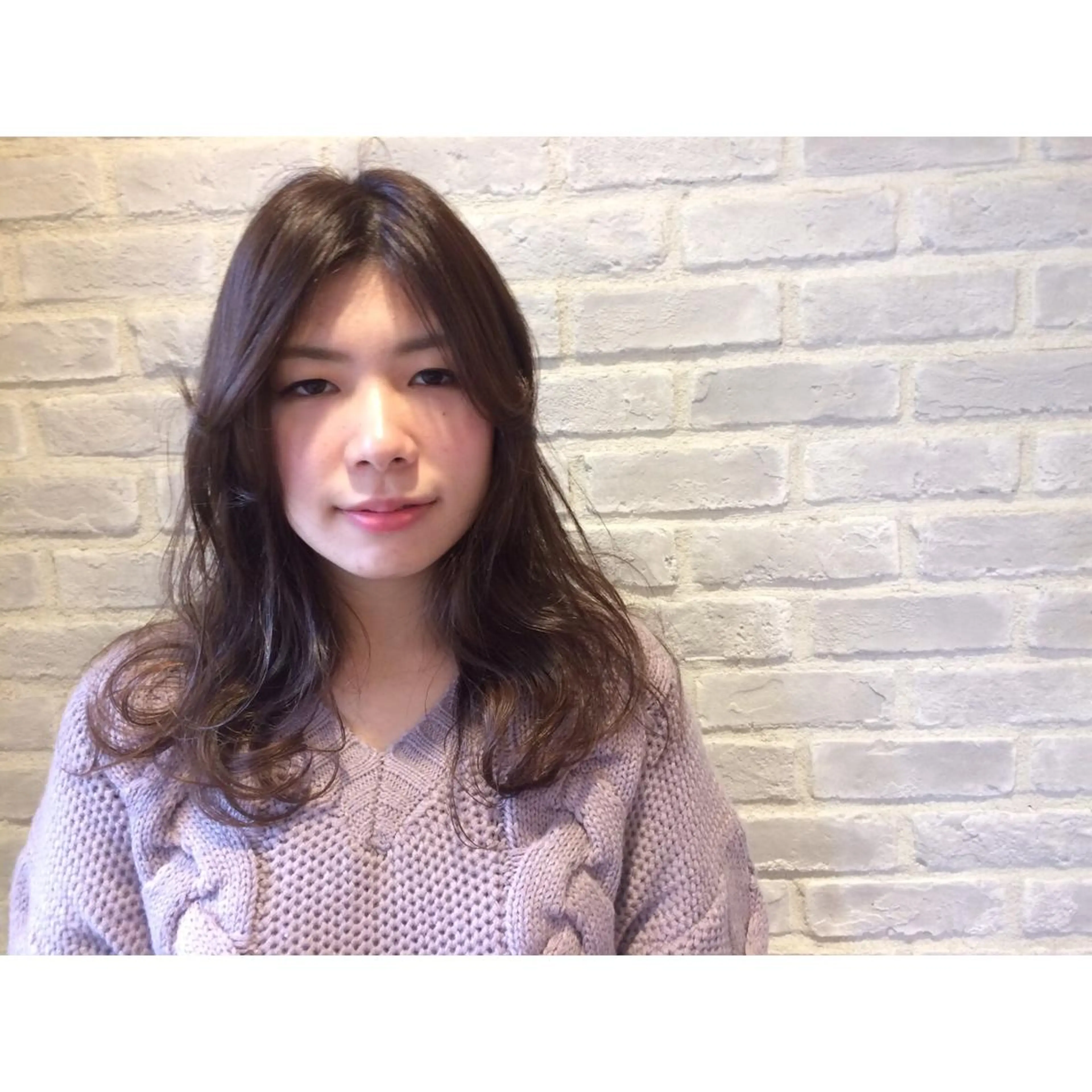 セミロング ロング カラー パーマ ヘアアレンジ 藤井 菜緒のヘアスタイル