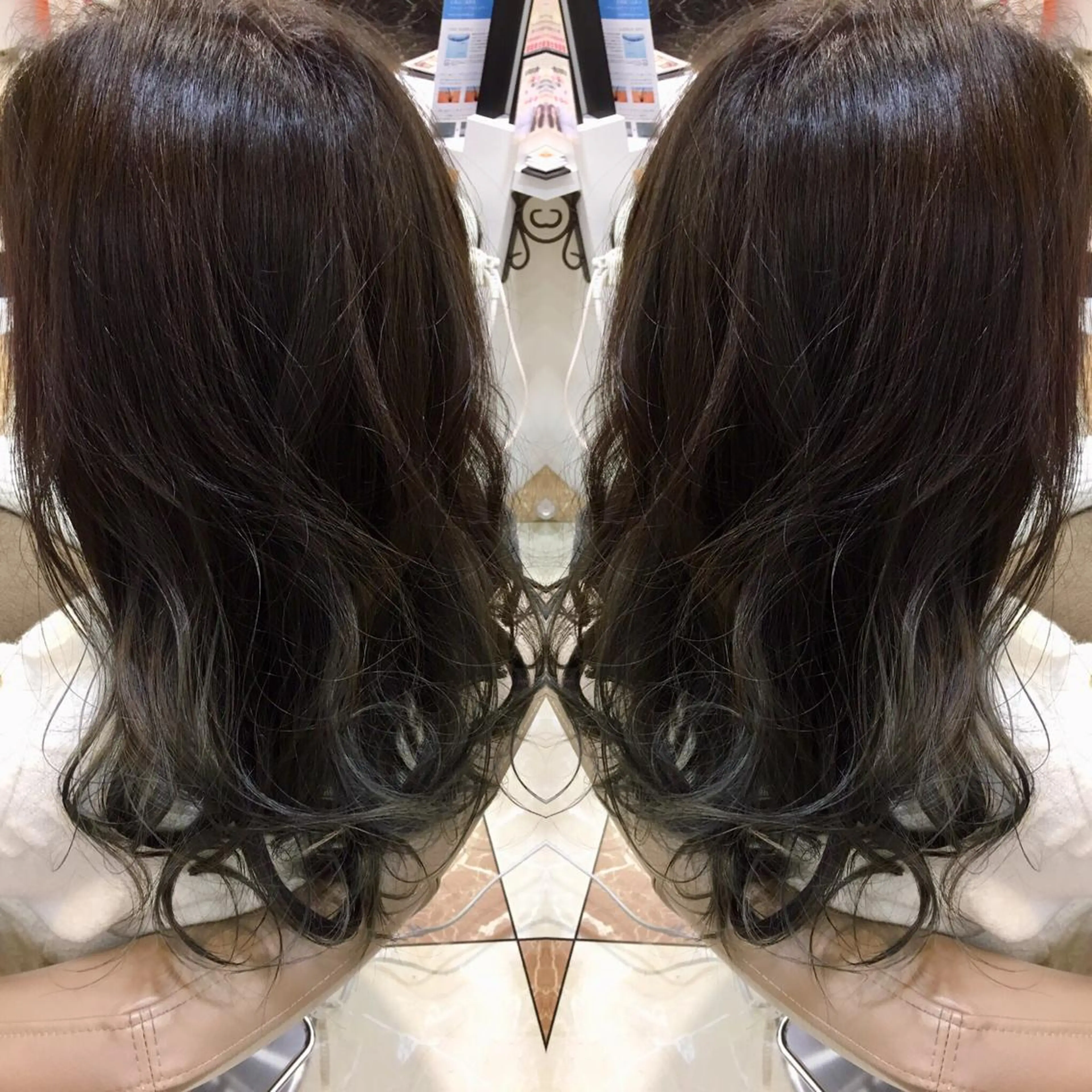 セミロング カット ヘアカラー 髪質改善 阪口 雄佑のヘアスタイル