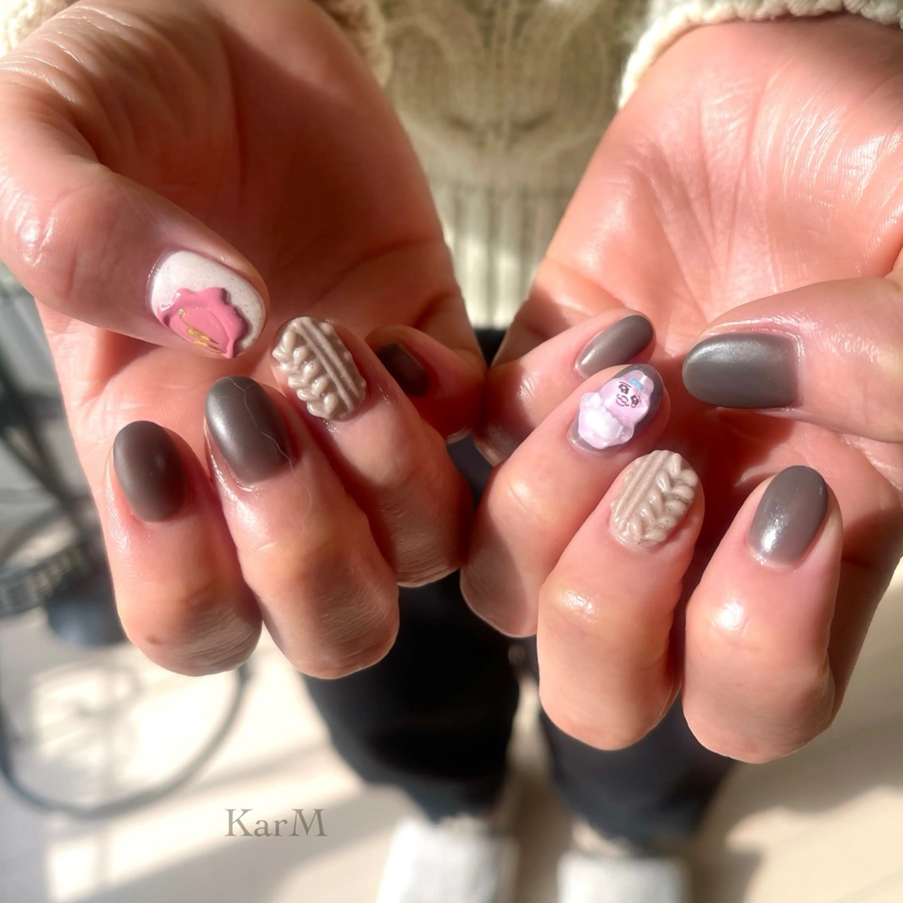 ネイル チークネイル フレンチネイル 韓国ネイル マットネイル ミラーネイル ハンドネイル ogino karinのネイルデザイン