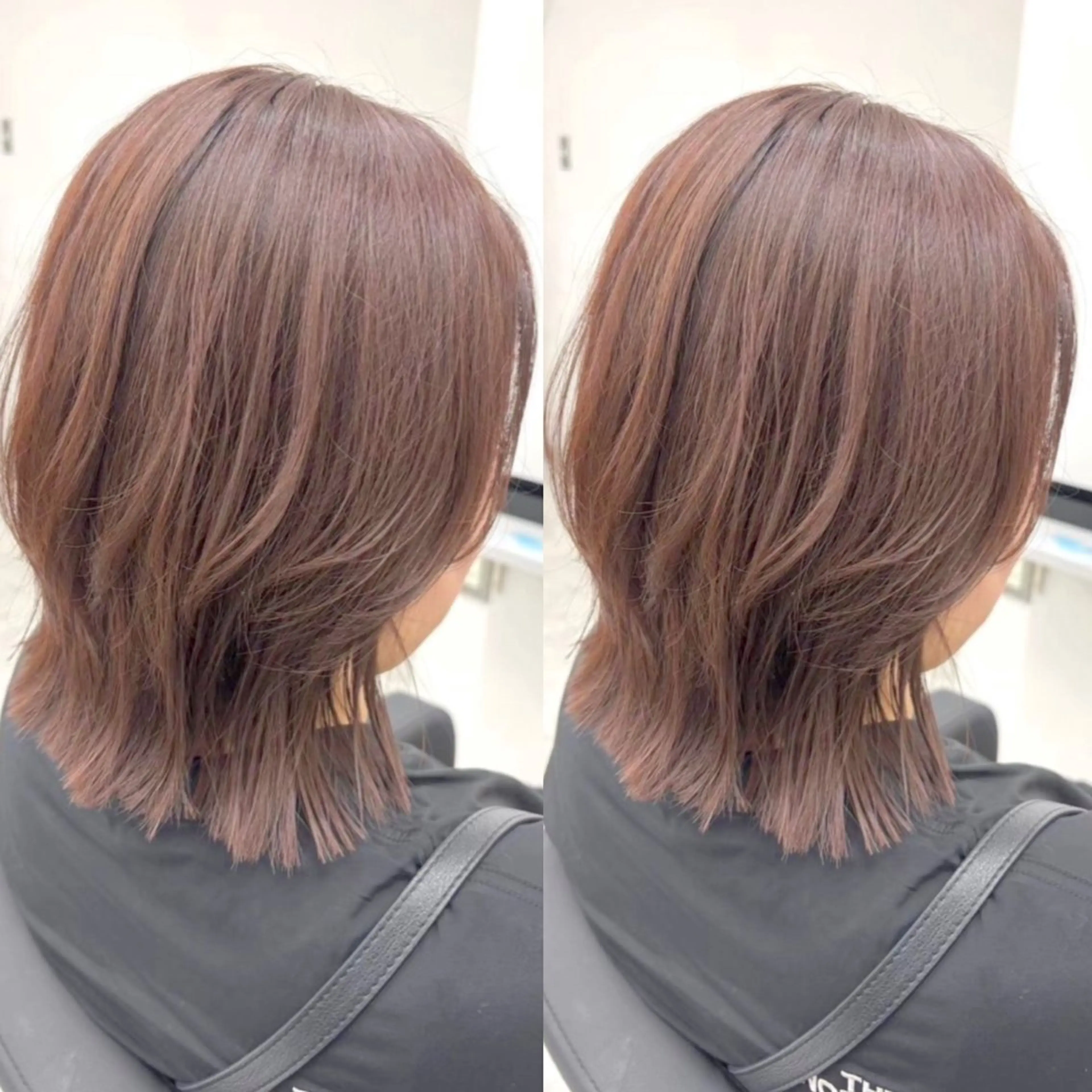 セミロング カラー 顔周り🎀 ハイトーン🎀愛美のヘアスタイル