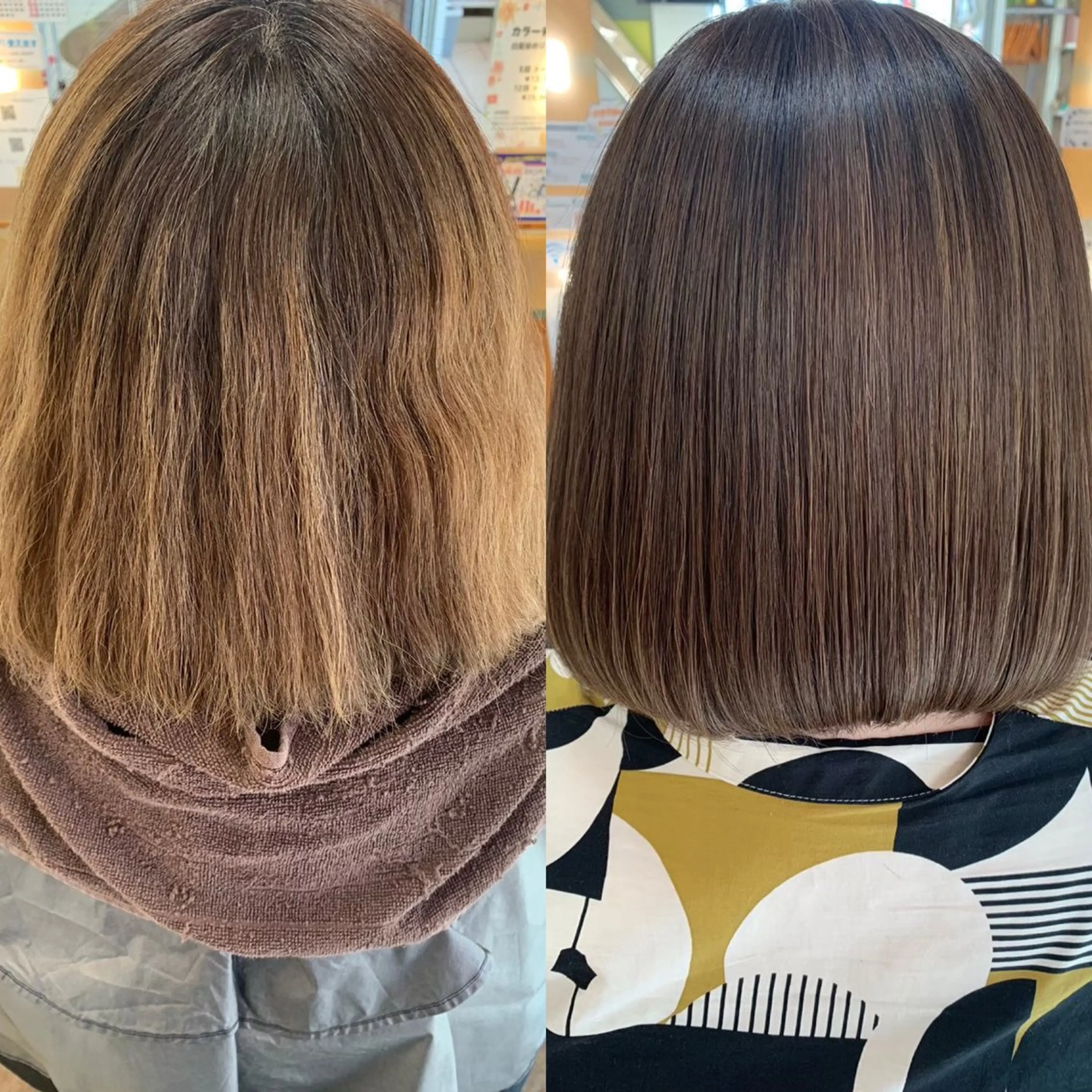 ミディアム カット ヘアカラー トリートメント 佐藤 慈巳のヘアスタイル