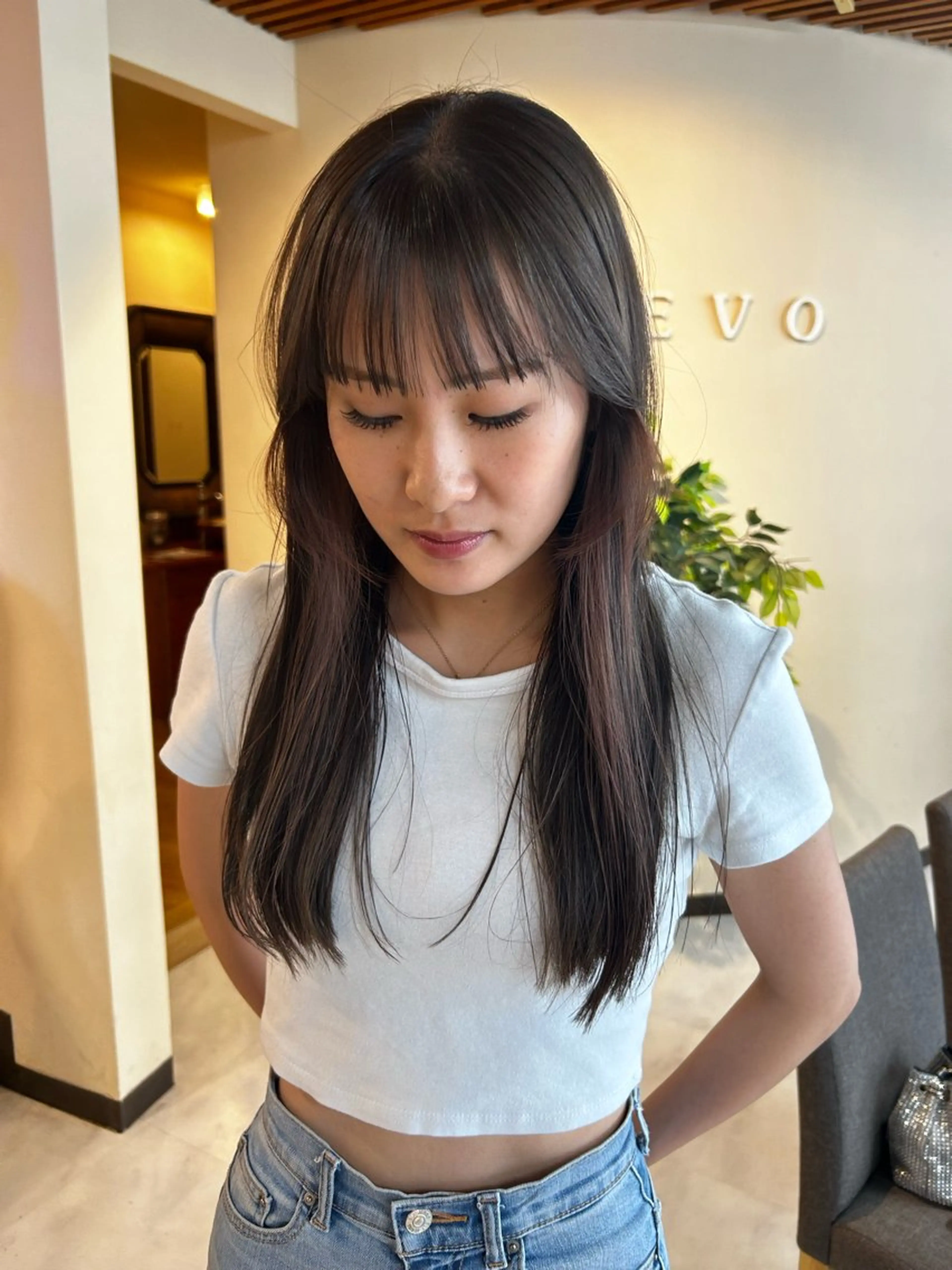 セミロング カット ヘアカラー トリートメント 透明感/レイヤー/ 武士るな🌿‬のヘアスタイル