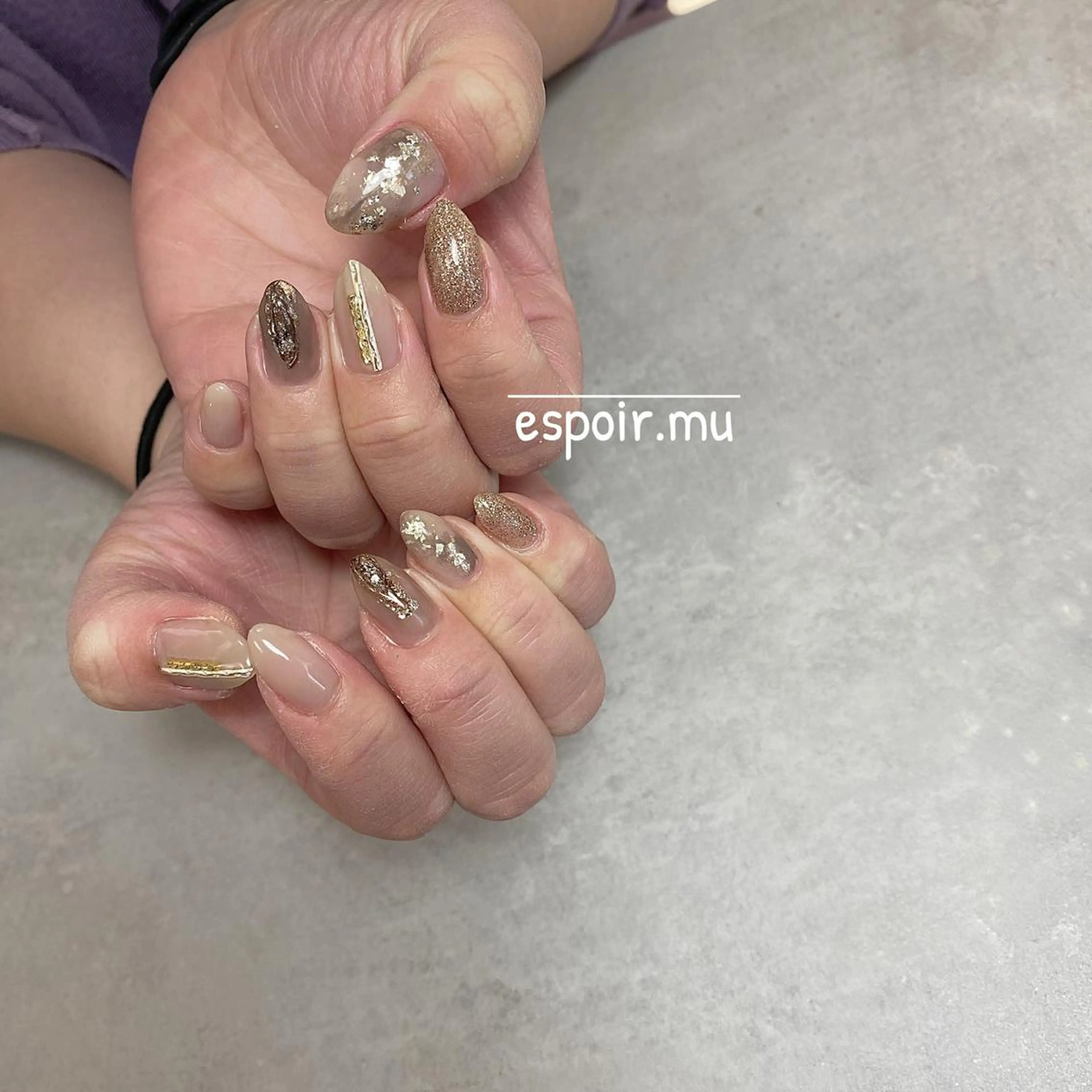 セミロング ネイル espoir. muのネイルデザイン