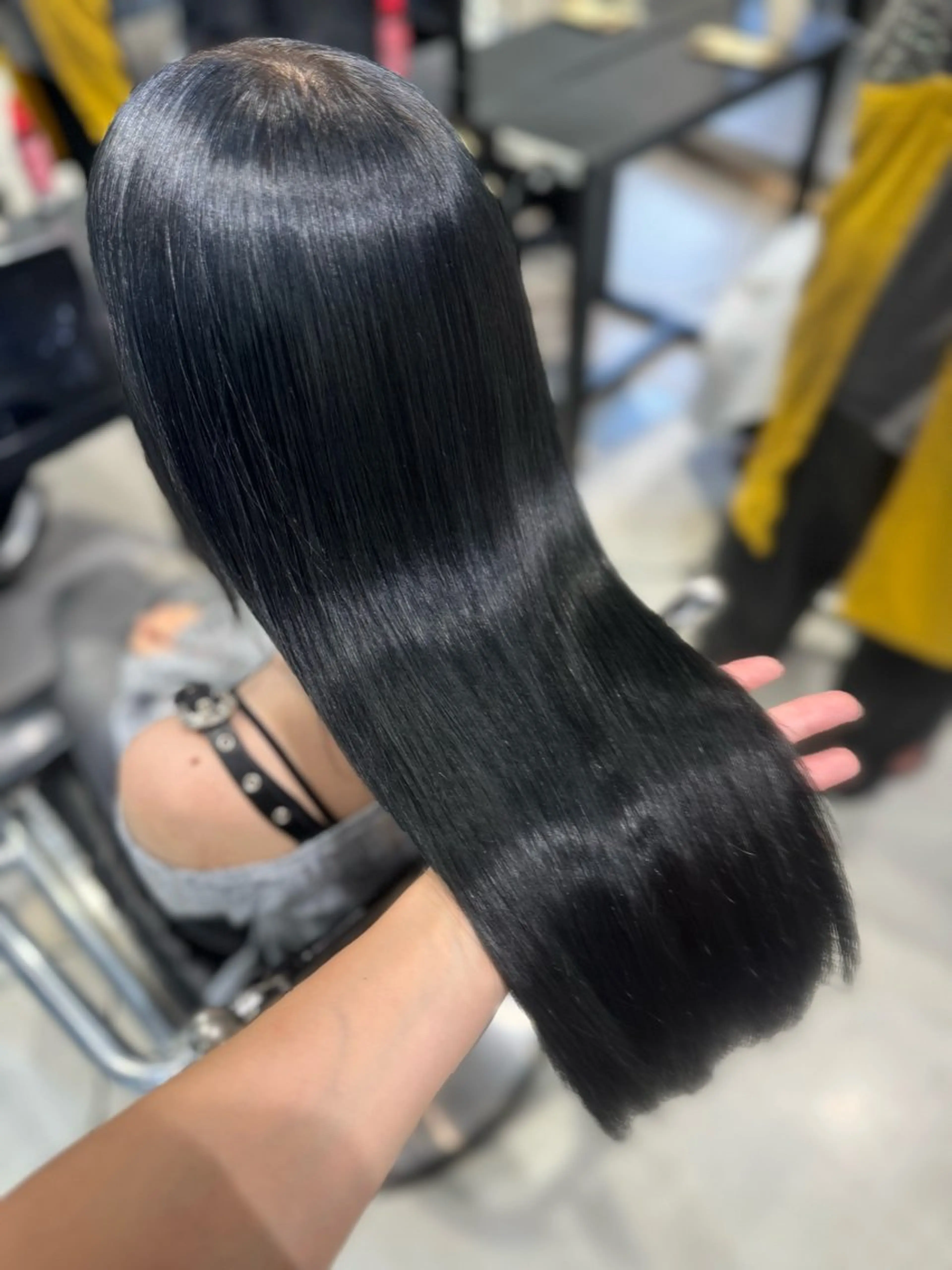 ロング カラー パーマ ヘアアレンジ カット ヘアカラー トリートメント ヘアセット 透明感/オリーブ/ グレージュ/YUKAのヘアスタイル