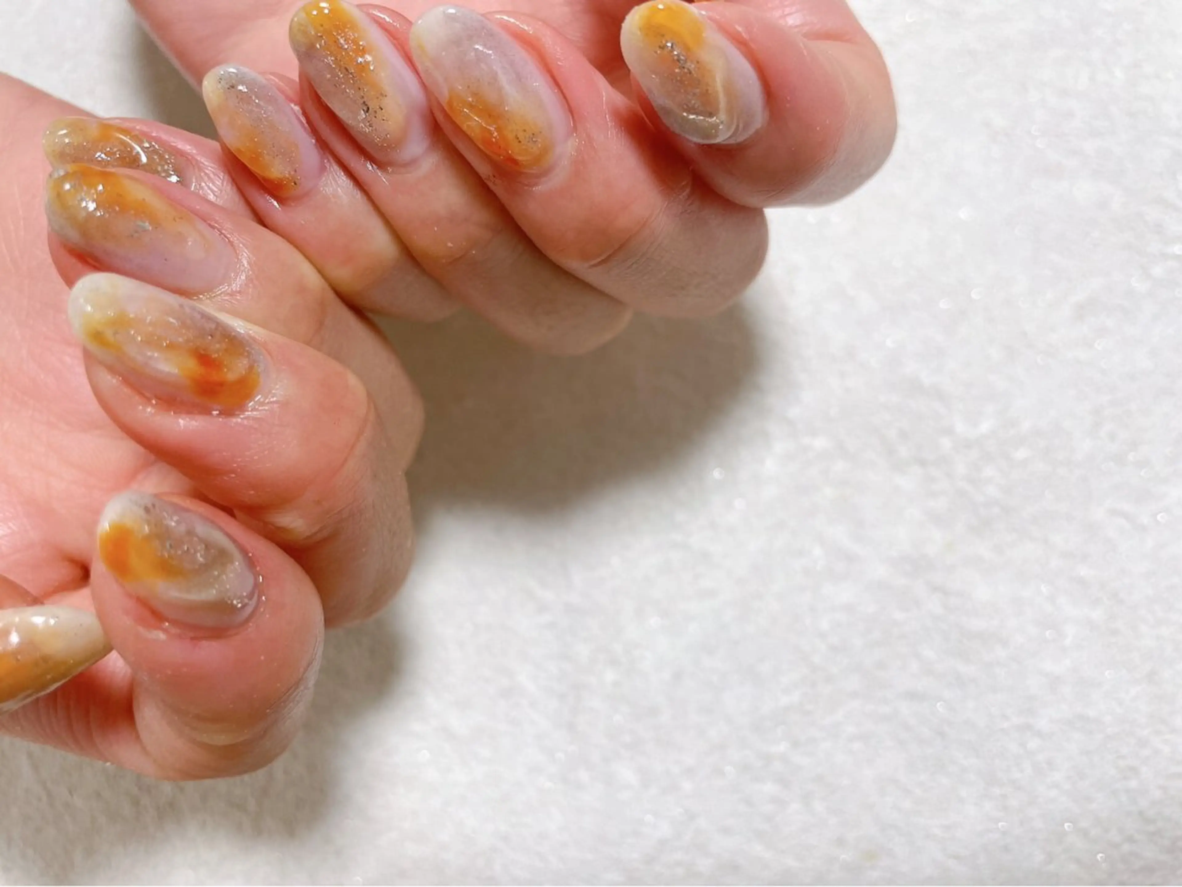 ネイル オーロラネイル フットネイル フレンチネイル ジェルネイル 韓国ネイル ハンドネイル kiki nail 二子玉川のネイルデザイン