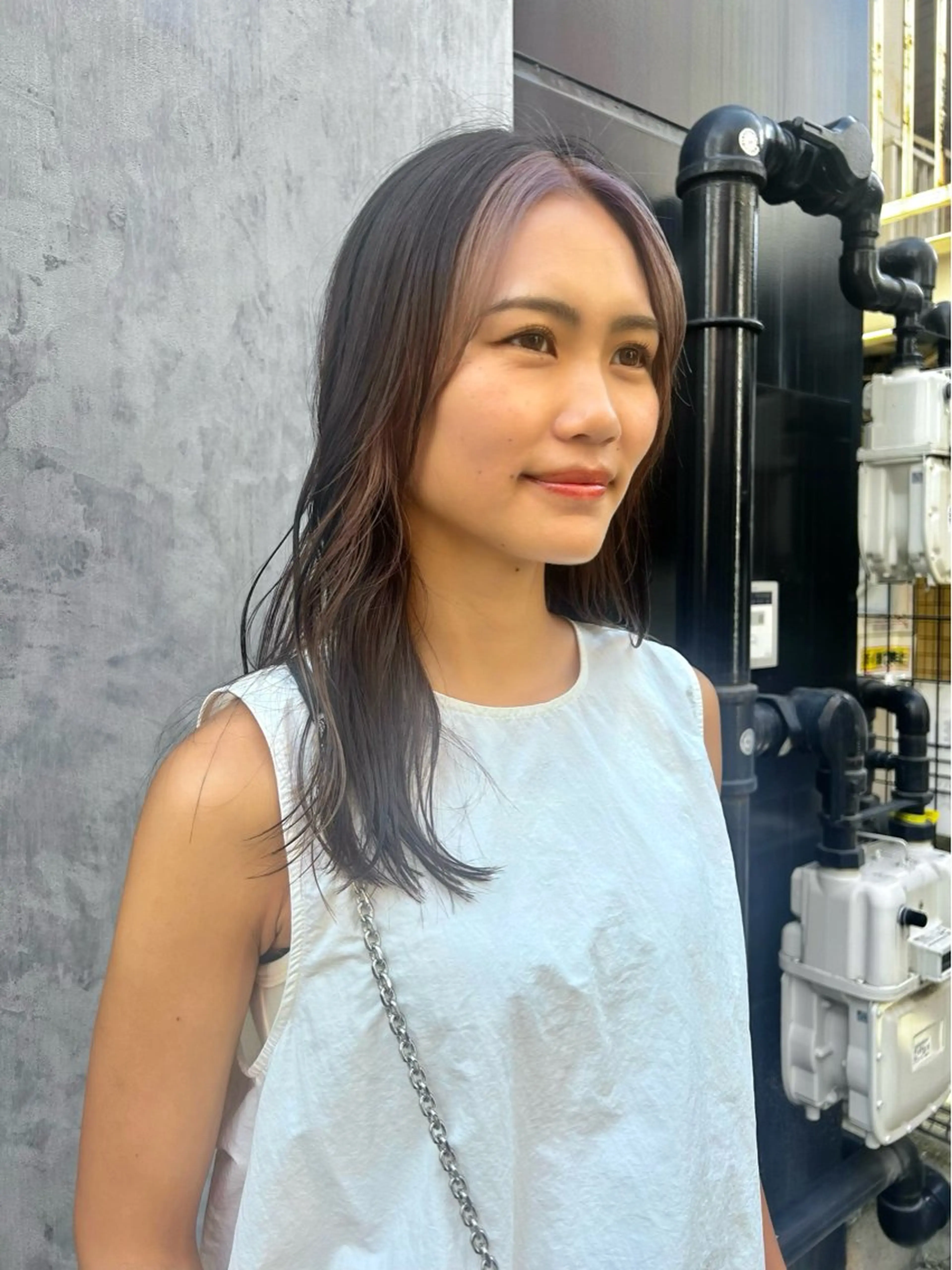 ロング カラー ミストバング  フェイスフレーミング ♡ma ki♡のヘアスタイル