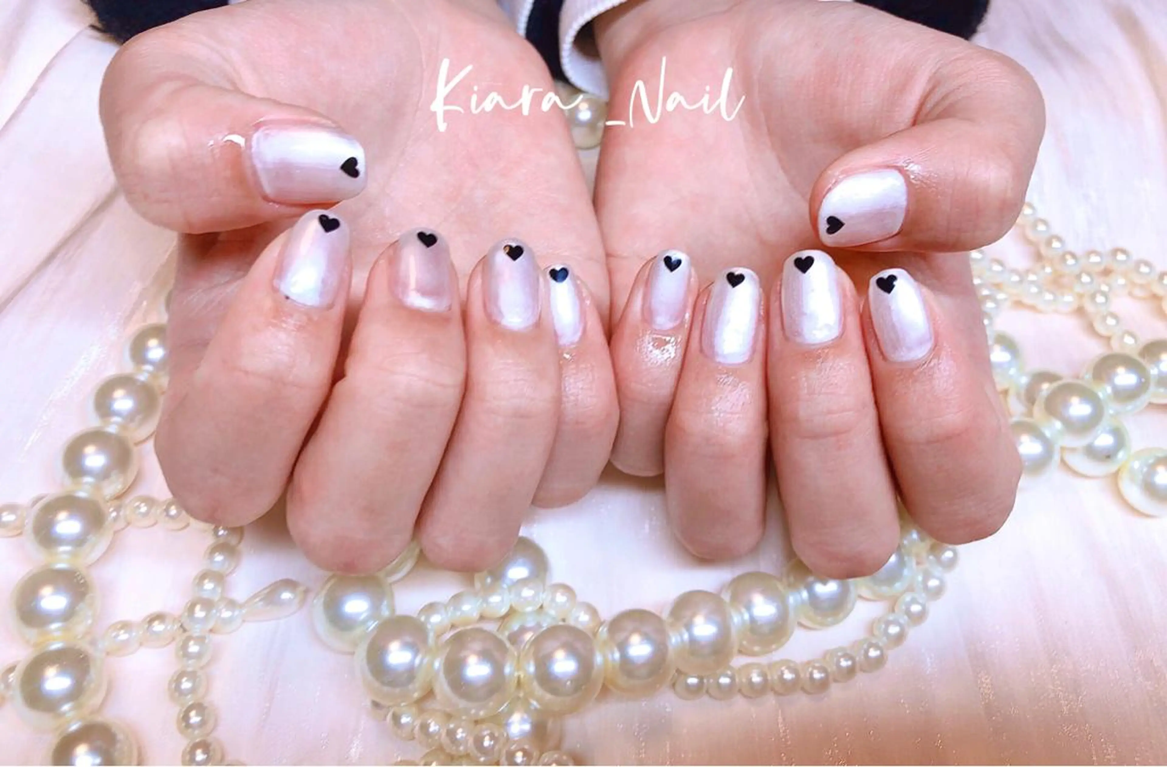 ネイル ハート ワンカラーネイル 🍭Kiara Nail🍭のネイルデザイン
