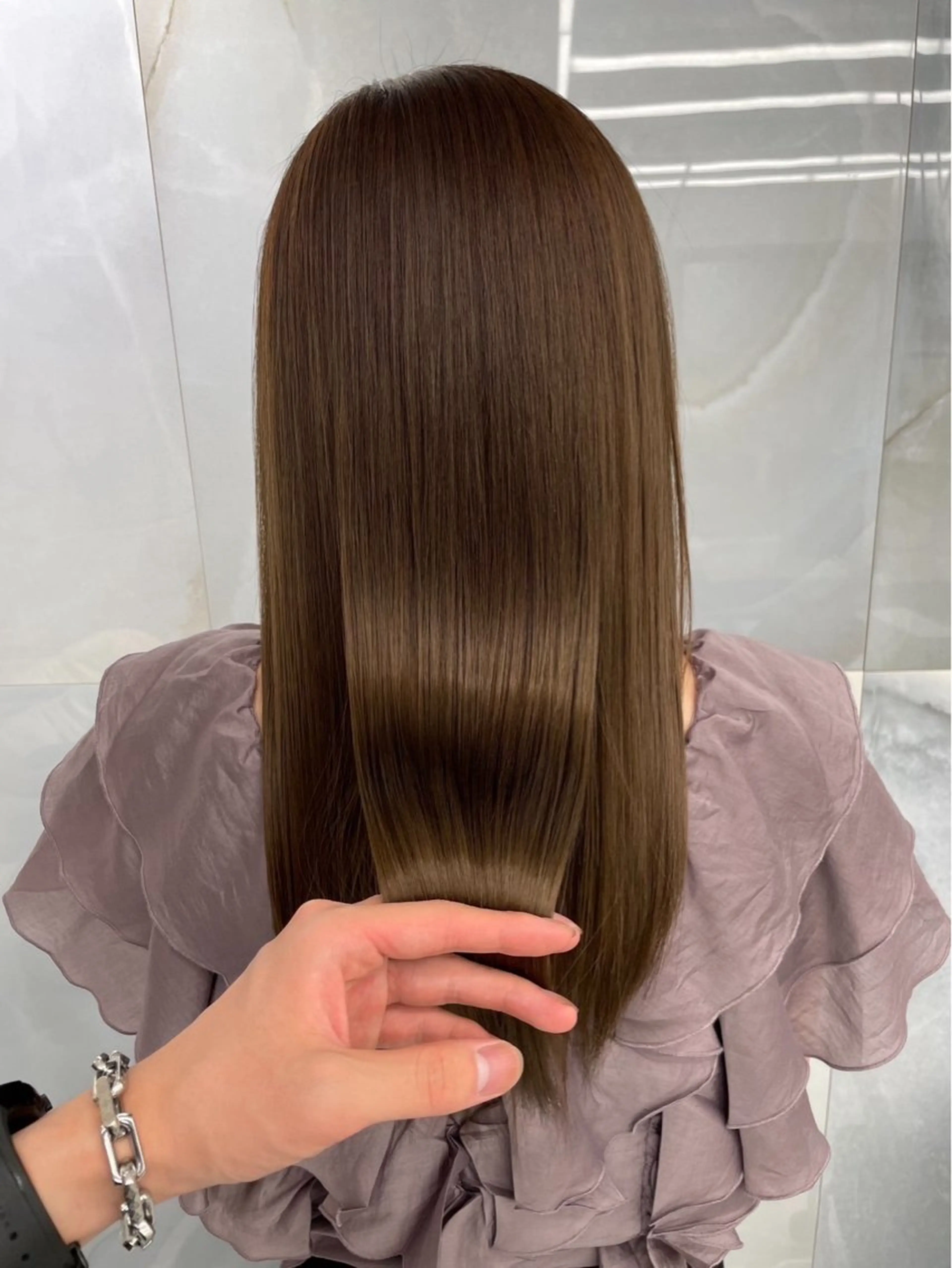 セミロング カット ヘアカラー トリートメント 髪質改善／韓国風 恵比寿/Renのヘアスタイル