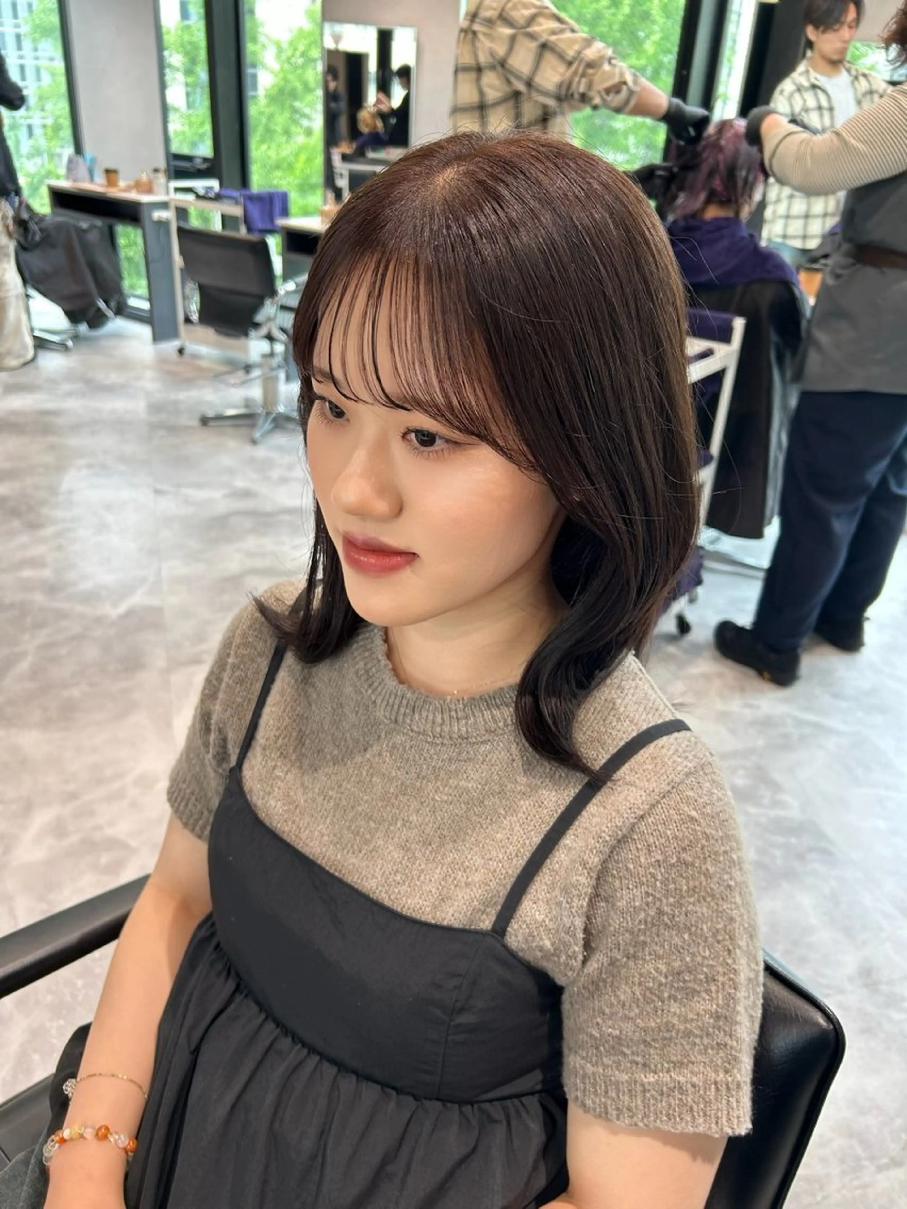 ミディアム カラー ヘアカラー トリートメント 彩華 🎀 西梅田美容室のヘアスタイル