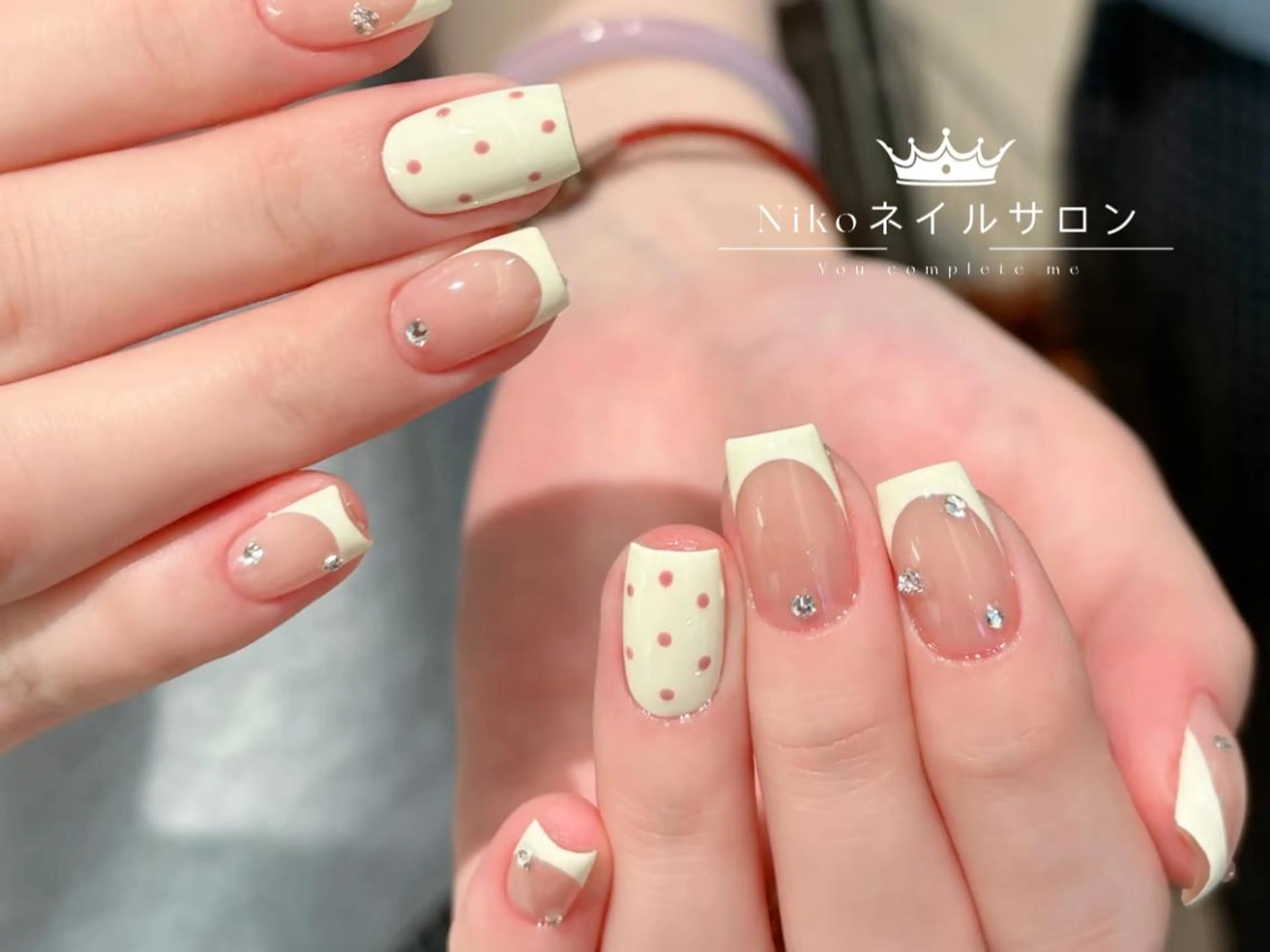 ネイル 長さ出し フットネイル フレンチネイル ジェルネイル ガラスフレンチ Niko ネイルサロン大宮店のネイルデザイン