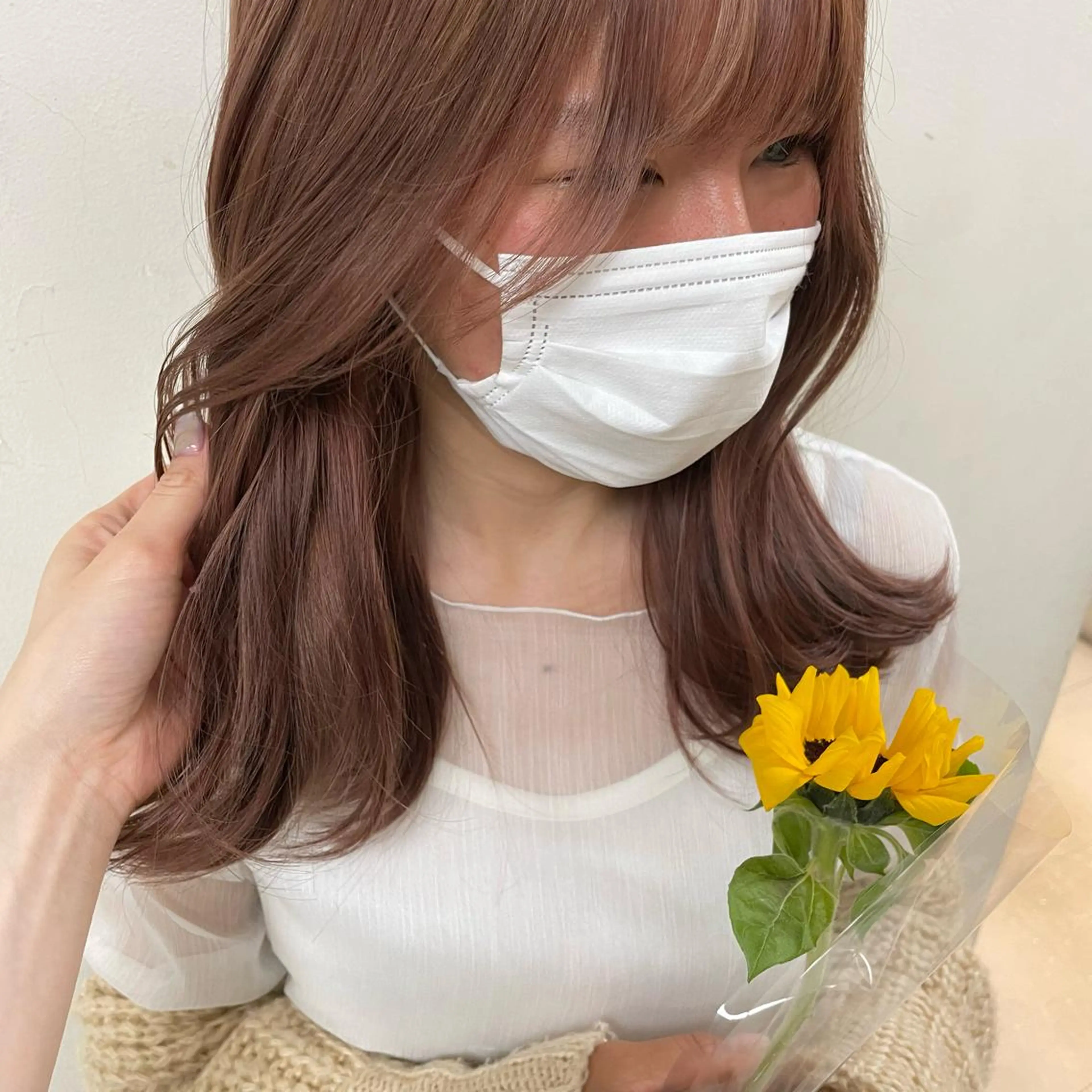 セミロング カラー ヘアアレンジ maoブリーチ無し 似合わせカラーのヘアスタイル
