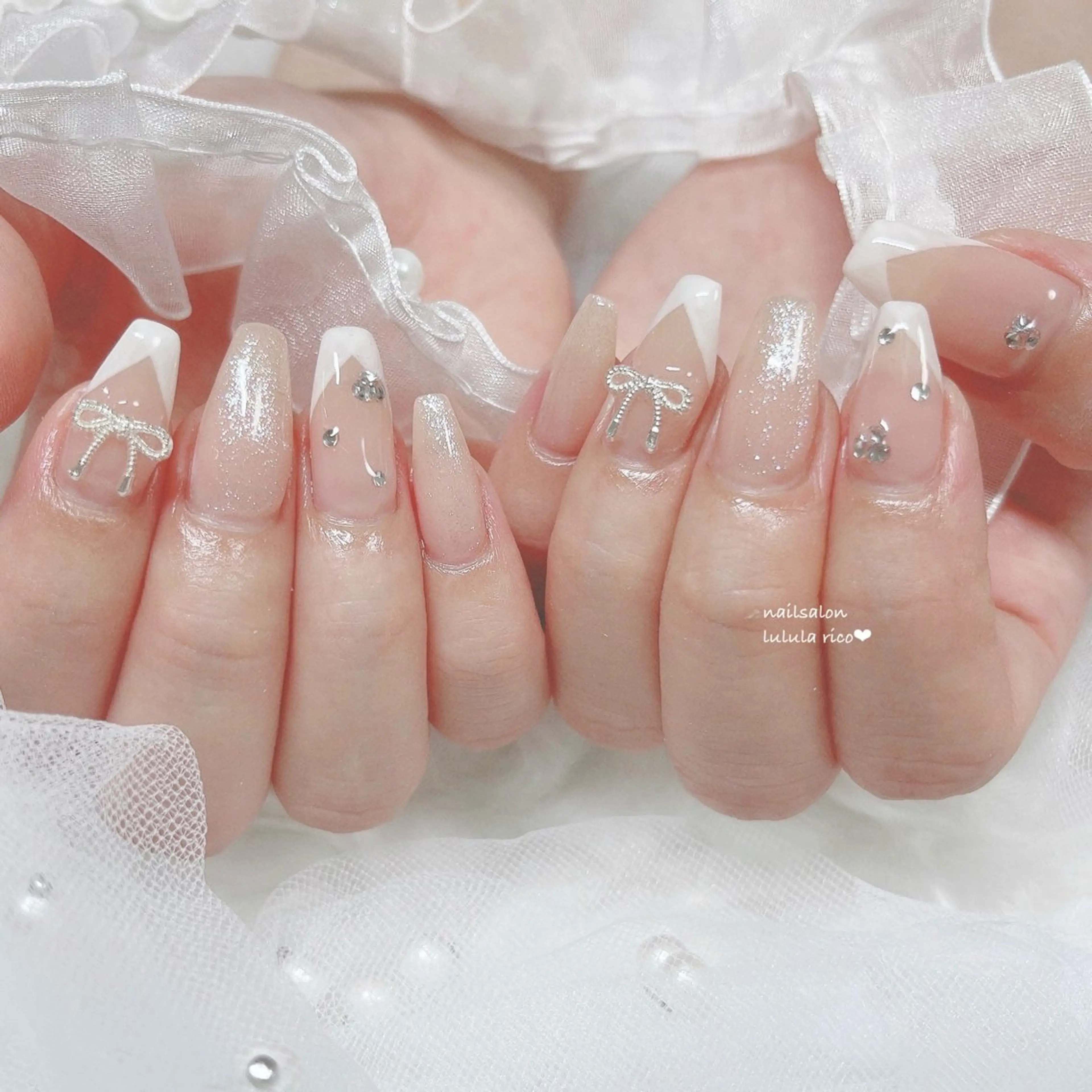 ネイル フレンチネイル ガーリー 韓国ネイル ワンホンネイル lulula ricoのエステ・リラクイメージ