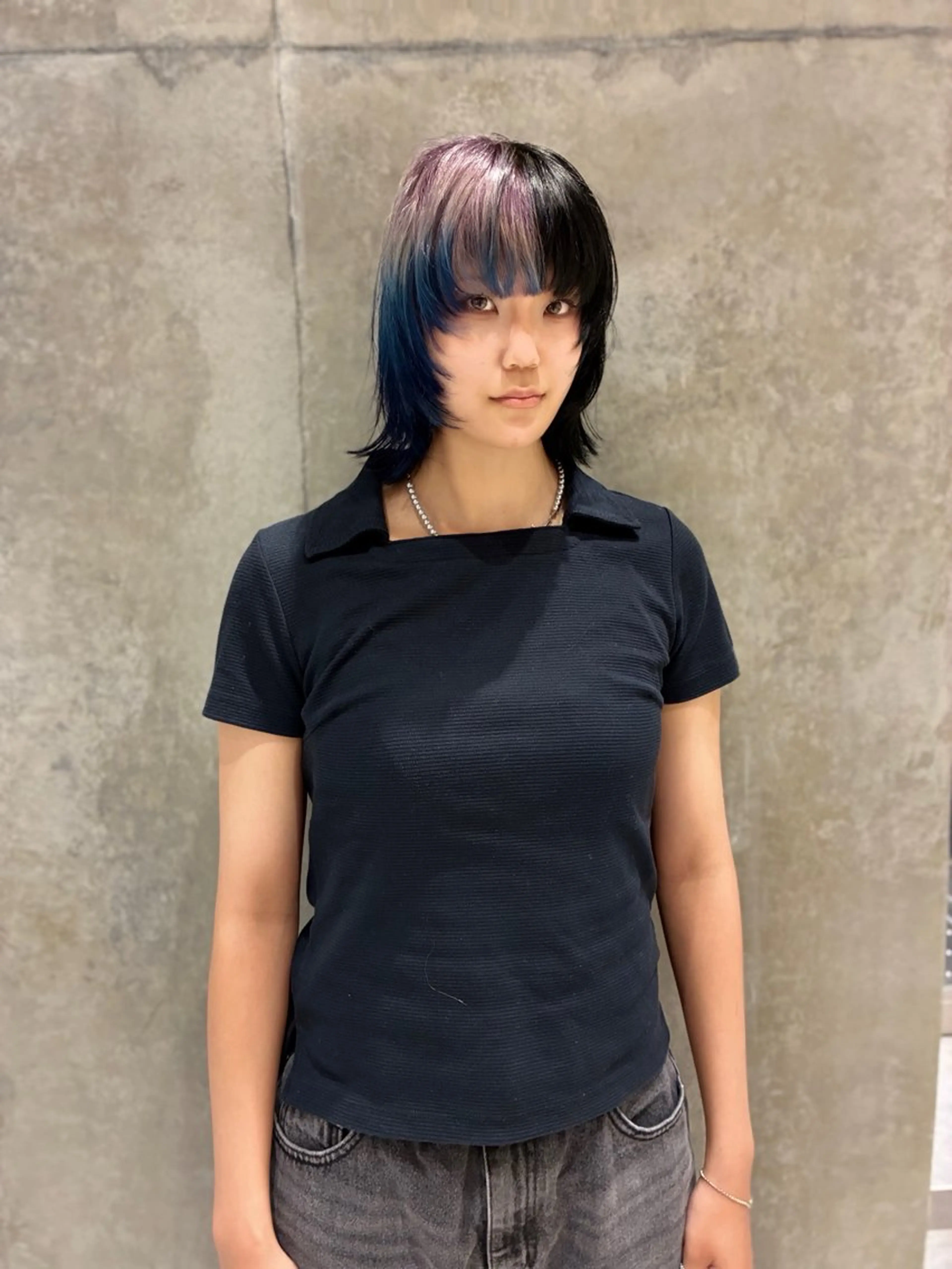 ミディアム カラー 篠江 廉のヘアスタイル