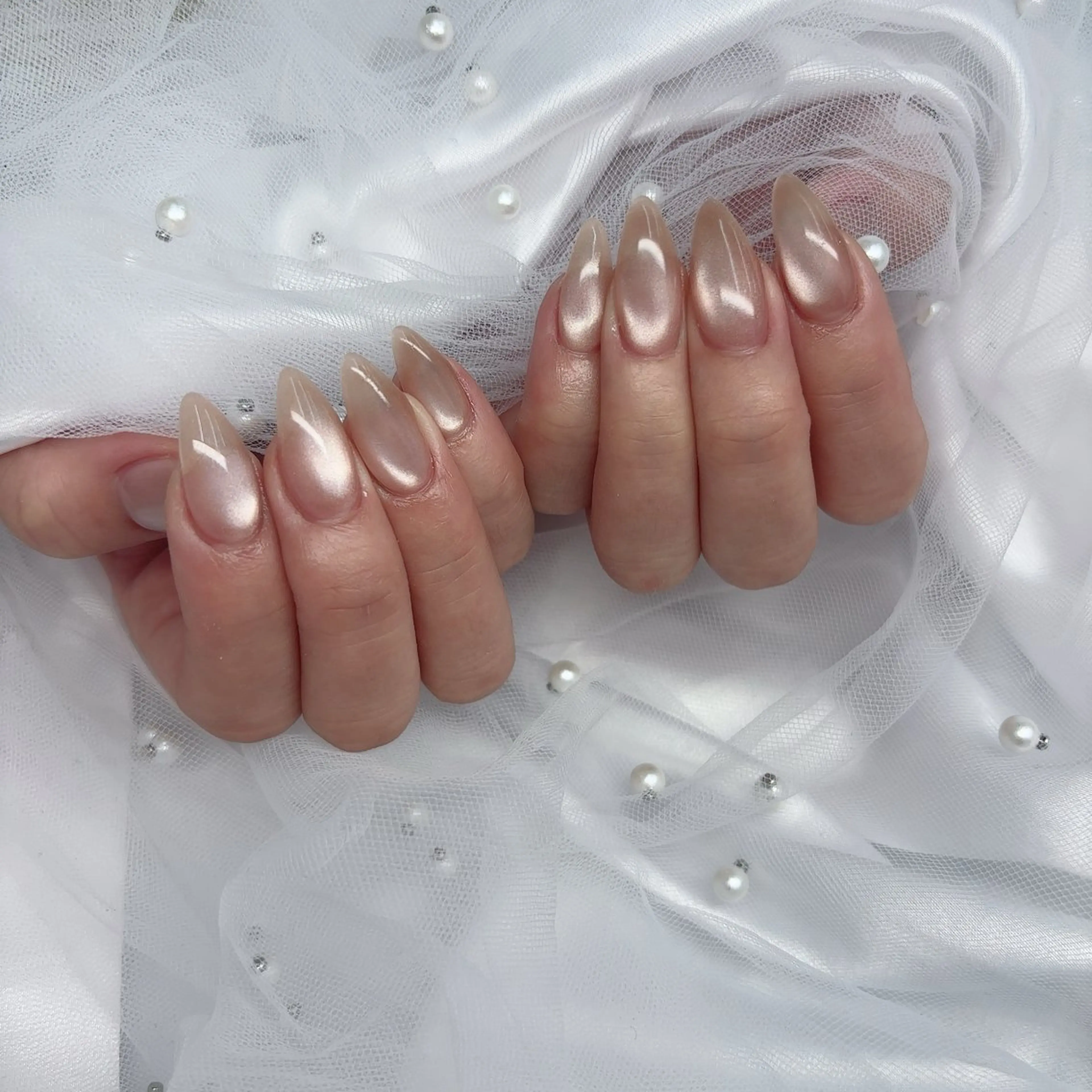 ネイル オーロラネイル フットネイル フレンチネイル ガラスフレンチ 氷ネイル・うるうるネイル ハンドネイル Lance nailのネイルデザイン