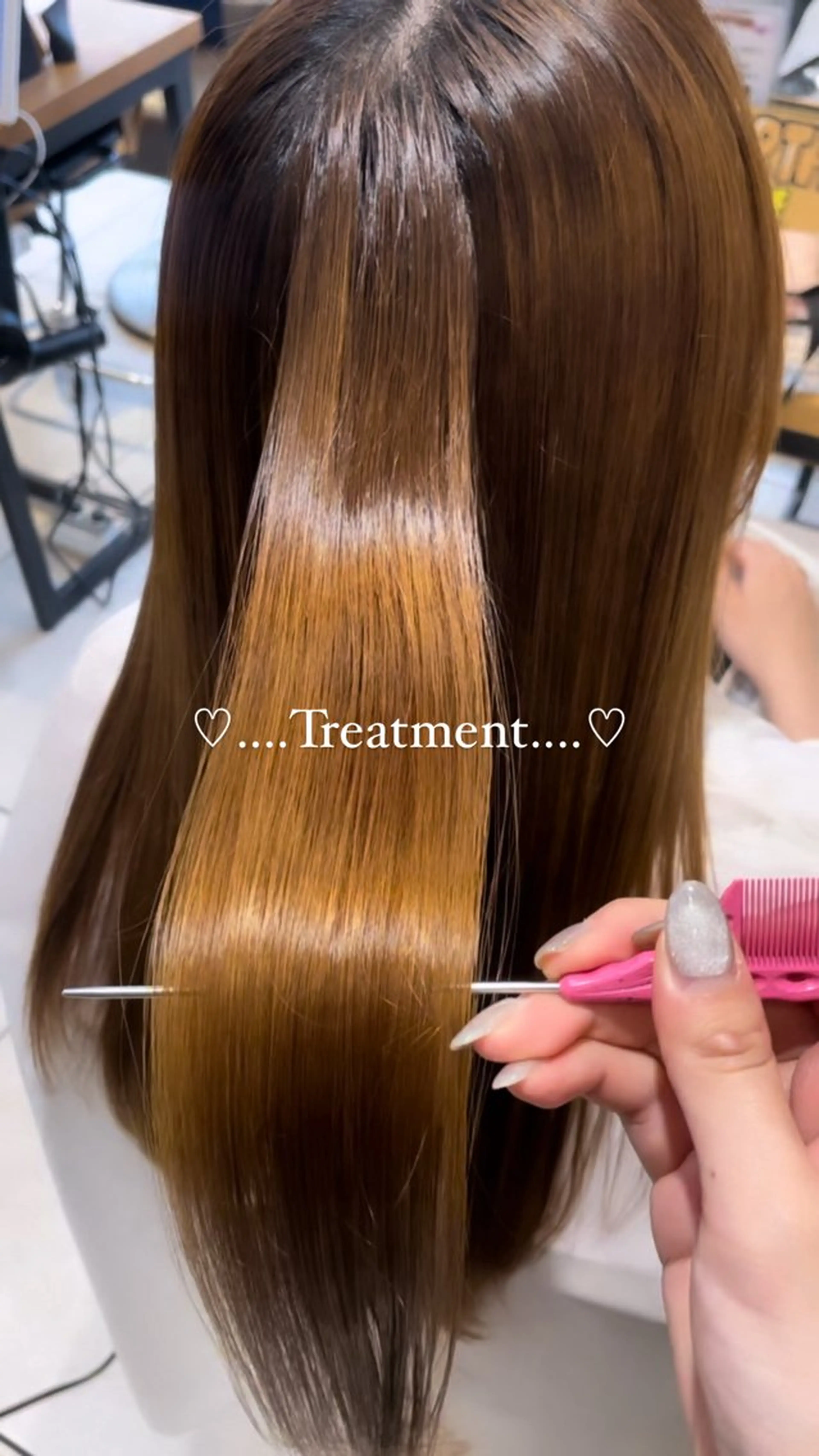 セミロング 髪質改善 トリートメント HAIR＆MAKE　EARTH 表参道店所属・🫧💎森下 真結💎🫧のヘアスタイル