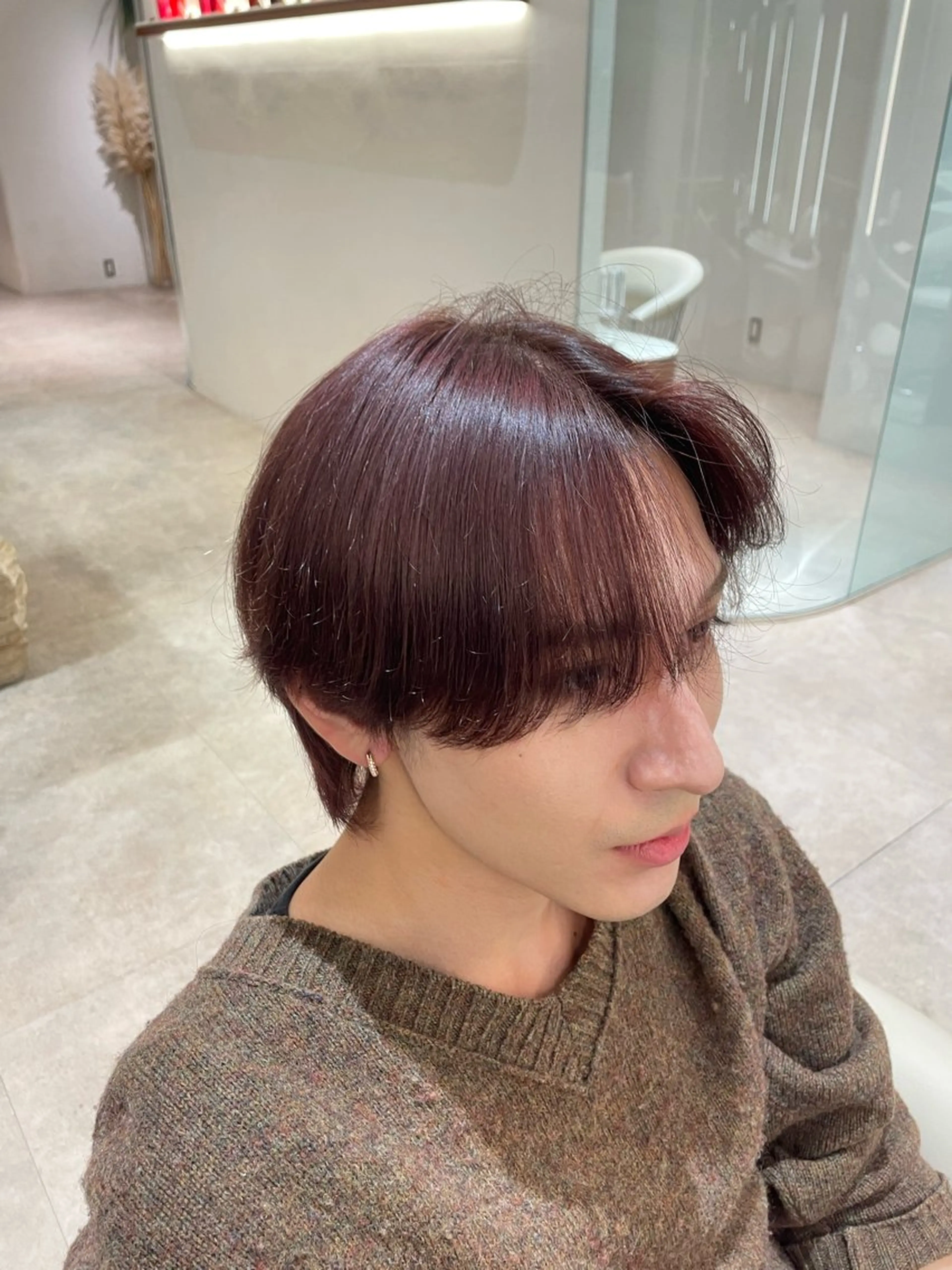 カラー メンズ ピンクカラー 渋谷/ボブ・ 透明感カラーしょうごのヘアスタイル