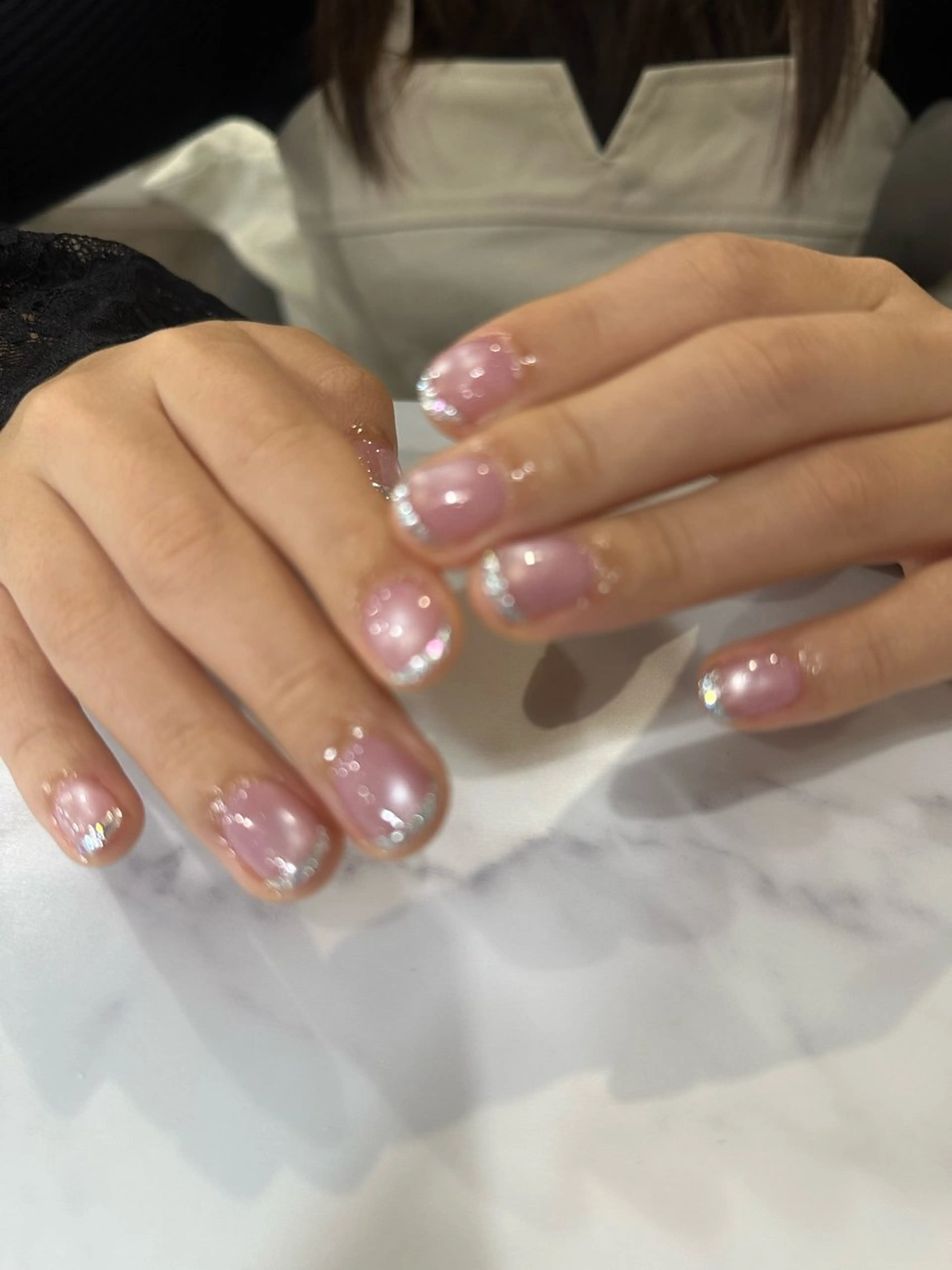 ネイル フレンチネイル ガラスフレンチ マグネットネイル ハンドネイル hirari 大分府内町ネイルのネイルデザイン