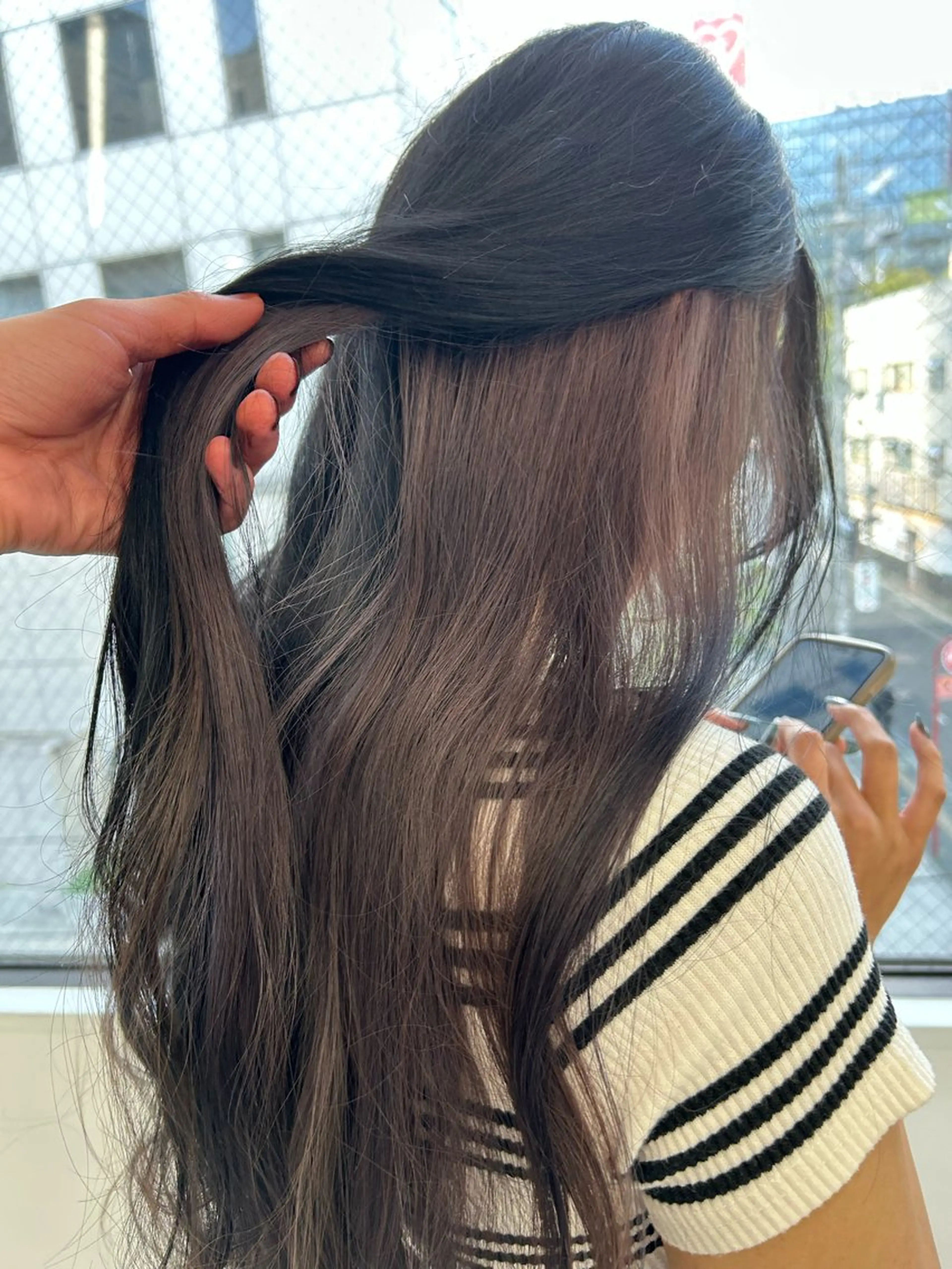 ロング カラー ヘアカラー トリートメント ヘッドスパ 履歴修正屋さん／ ブロンド／ホワイトのヘアスタイル