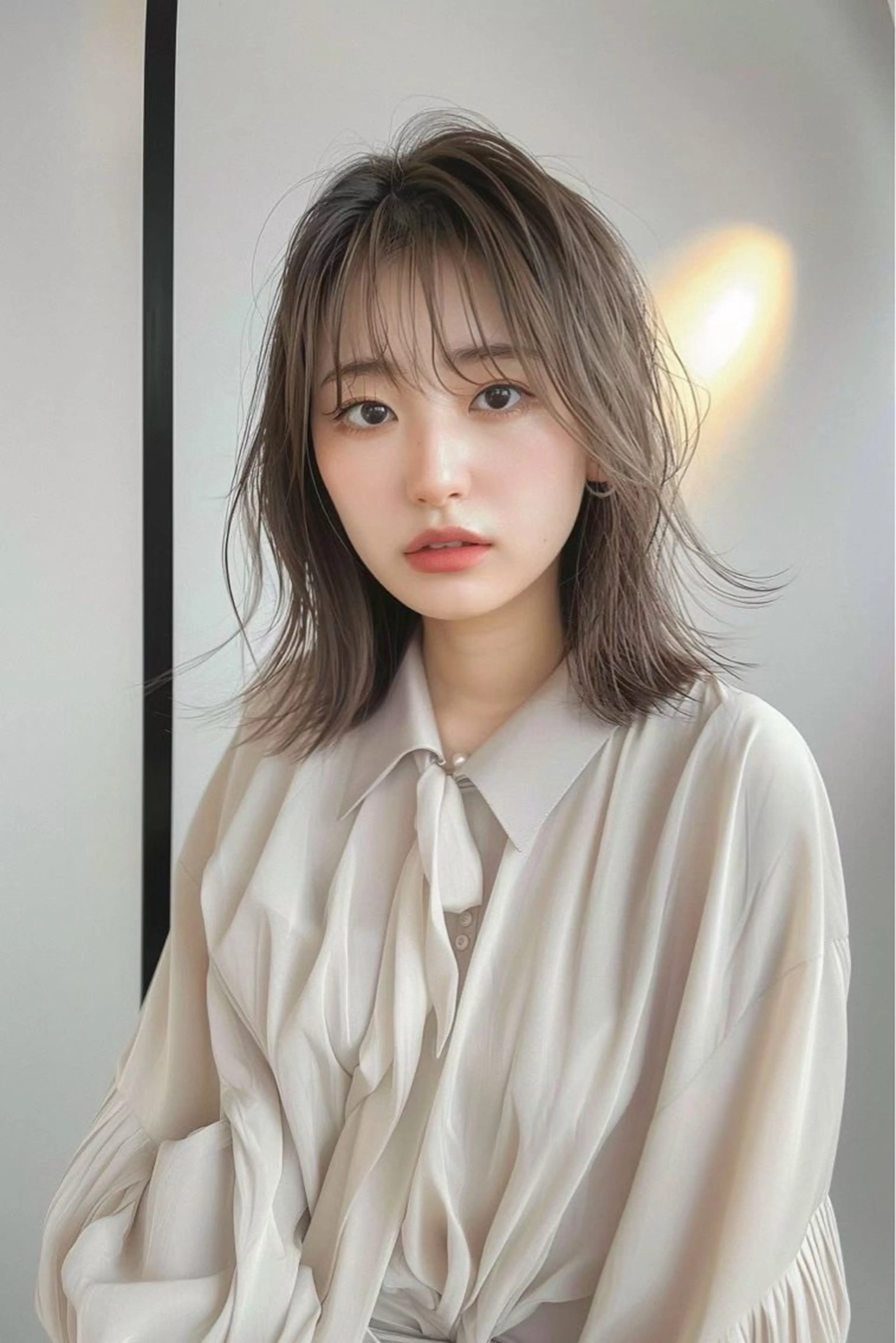 セミロング カット ヘアカラー トリートメント 最新ケアカラー 髪質改善YUTOのヘアスタイル