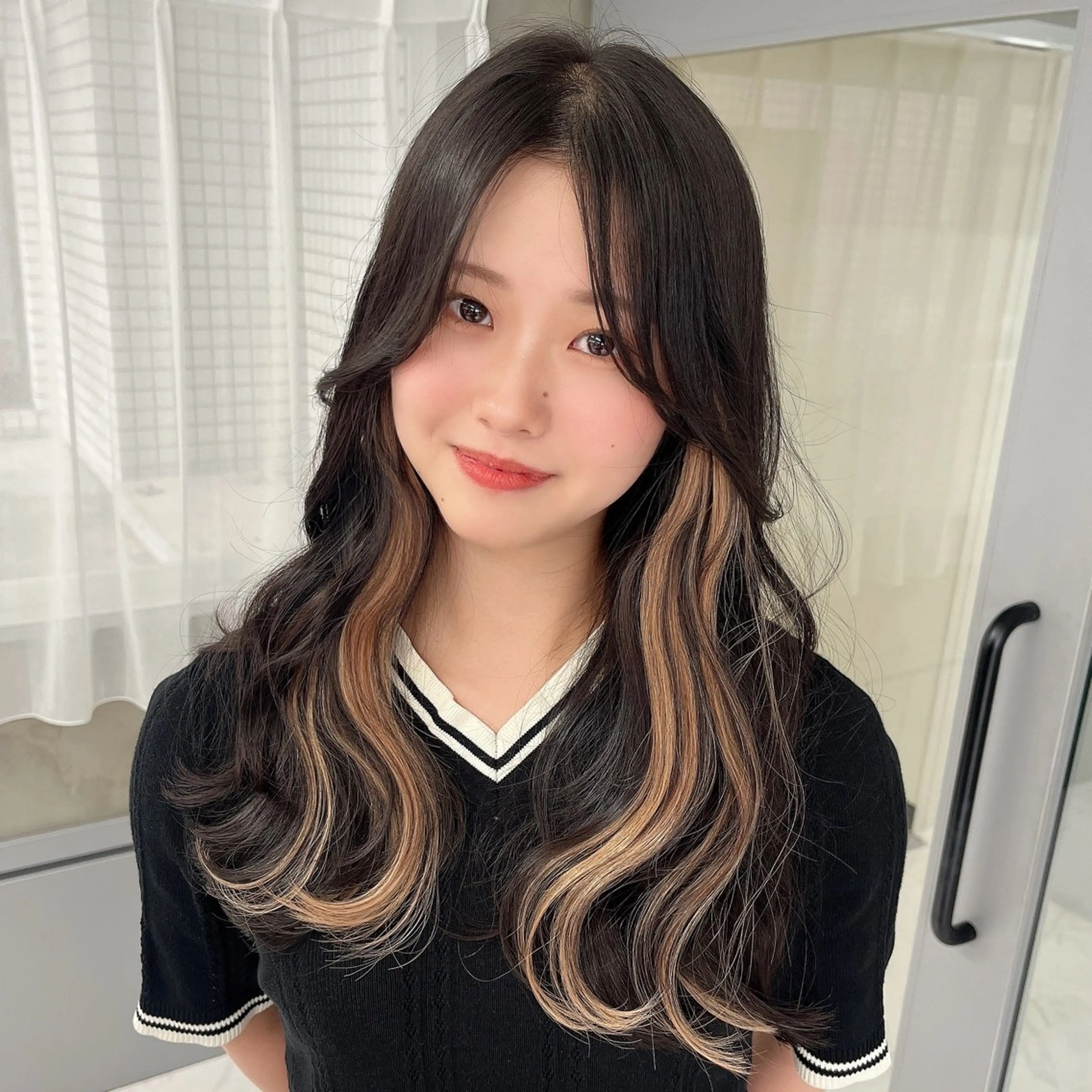 セミロング エクステ エクステ りおな/髪質改善/ カラー /平尾のヘアスタイル