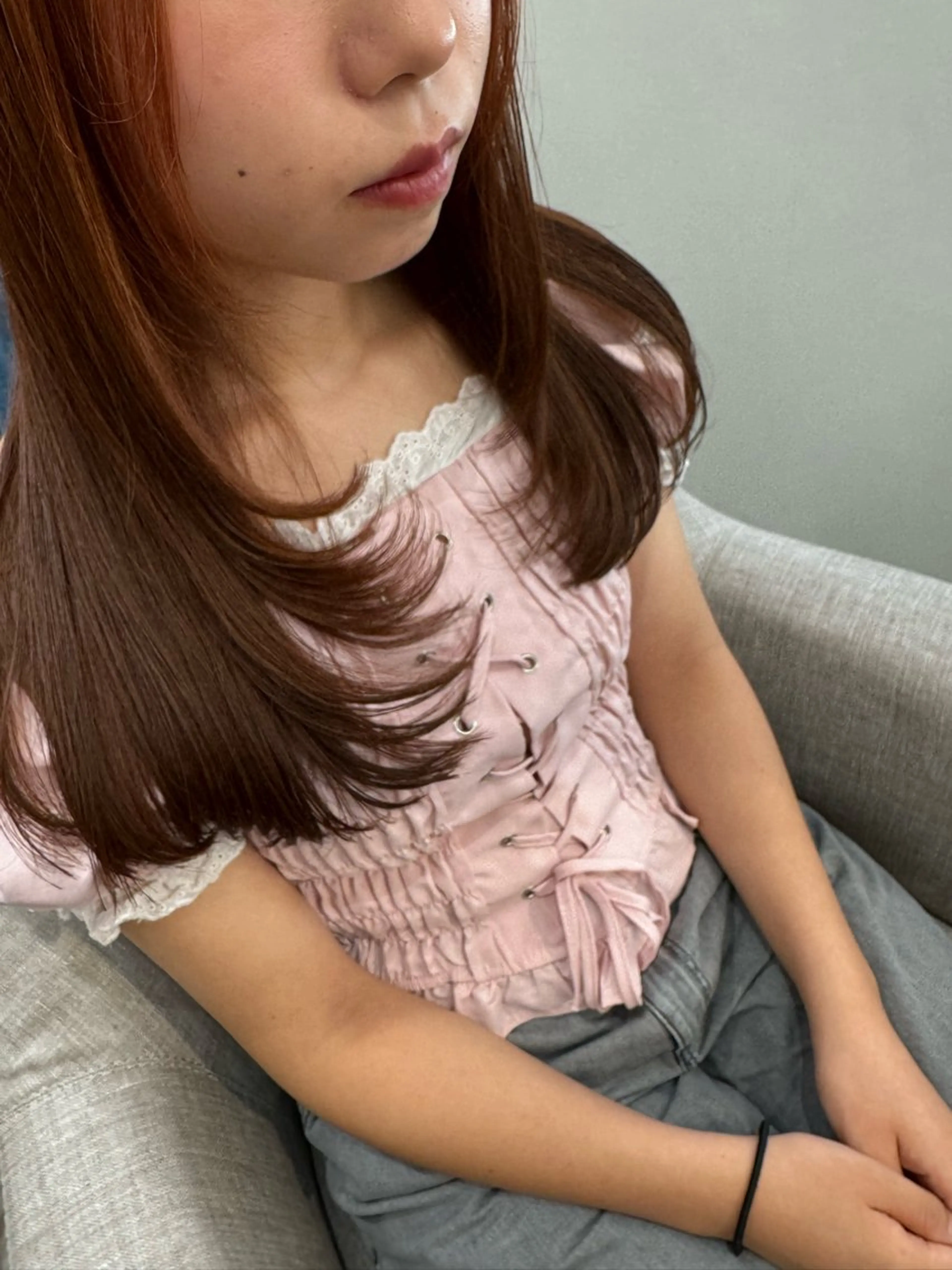 ロング カラー ピンクカラー レイヤーカット Nagisa ナギサのヘアスタイル