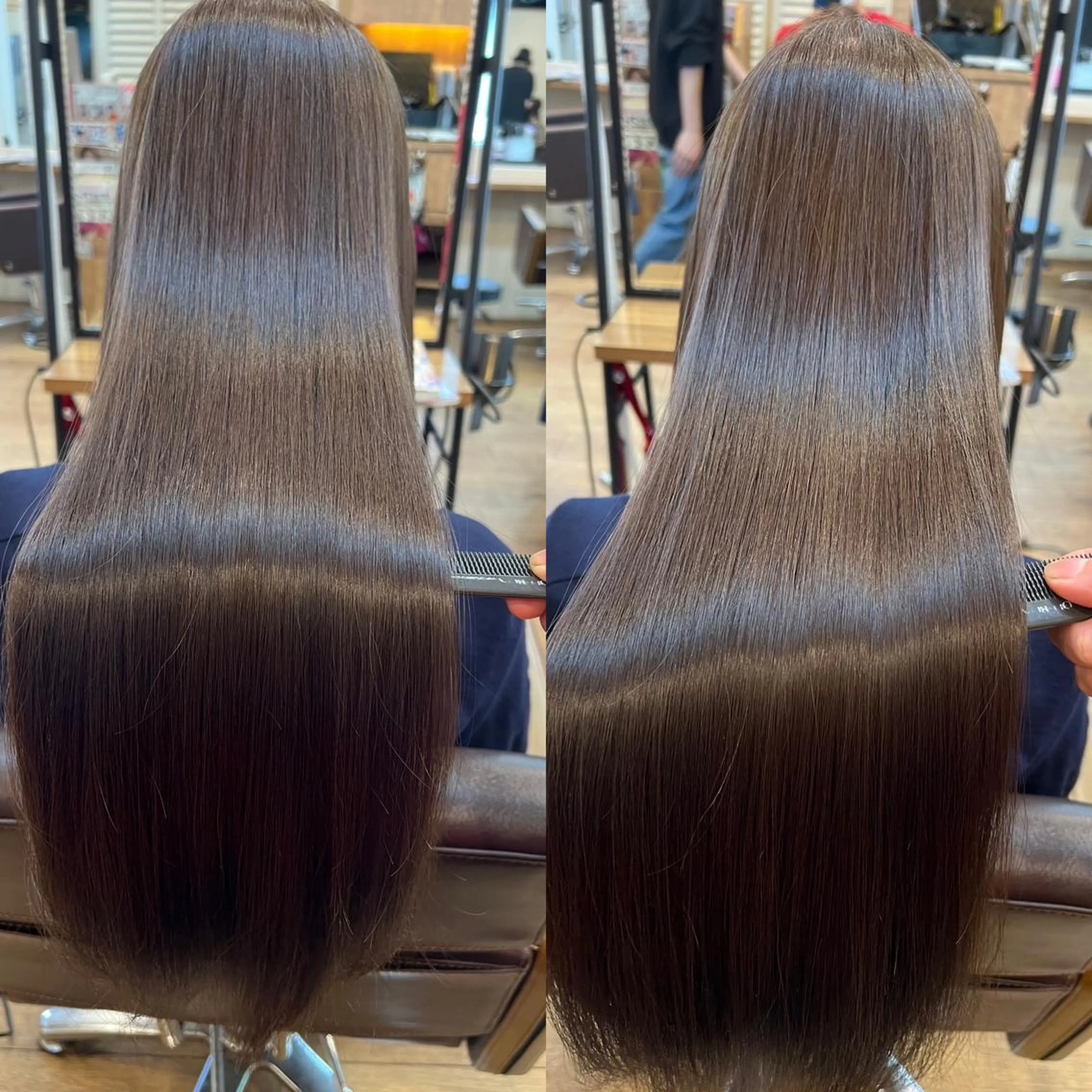 大人気✨【髪質改善】ツルツルサラサラに🌈広がりや癖も収まりやすく綺麗なツヤ髪へ☆髪質改善ストレート＋カット無料の写真