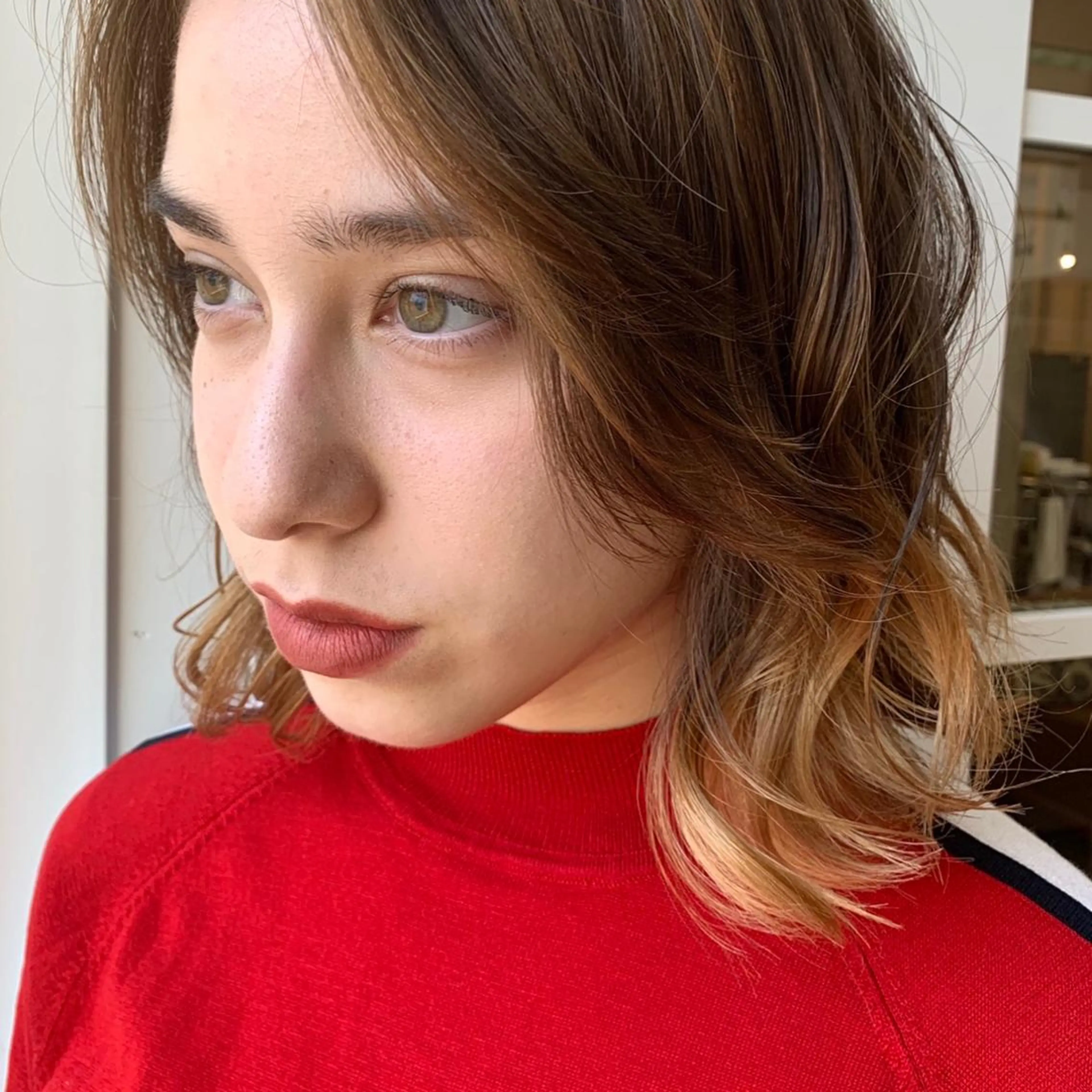 ミディアム カラー バレイヤージュ レイヤーカット 韓国ヘア /男女❄️ 細江 美紅のヘアスタイル