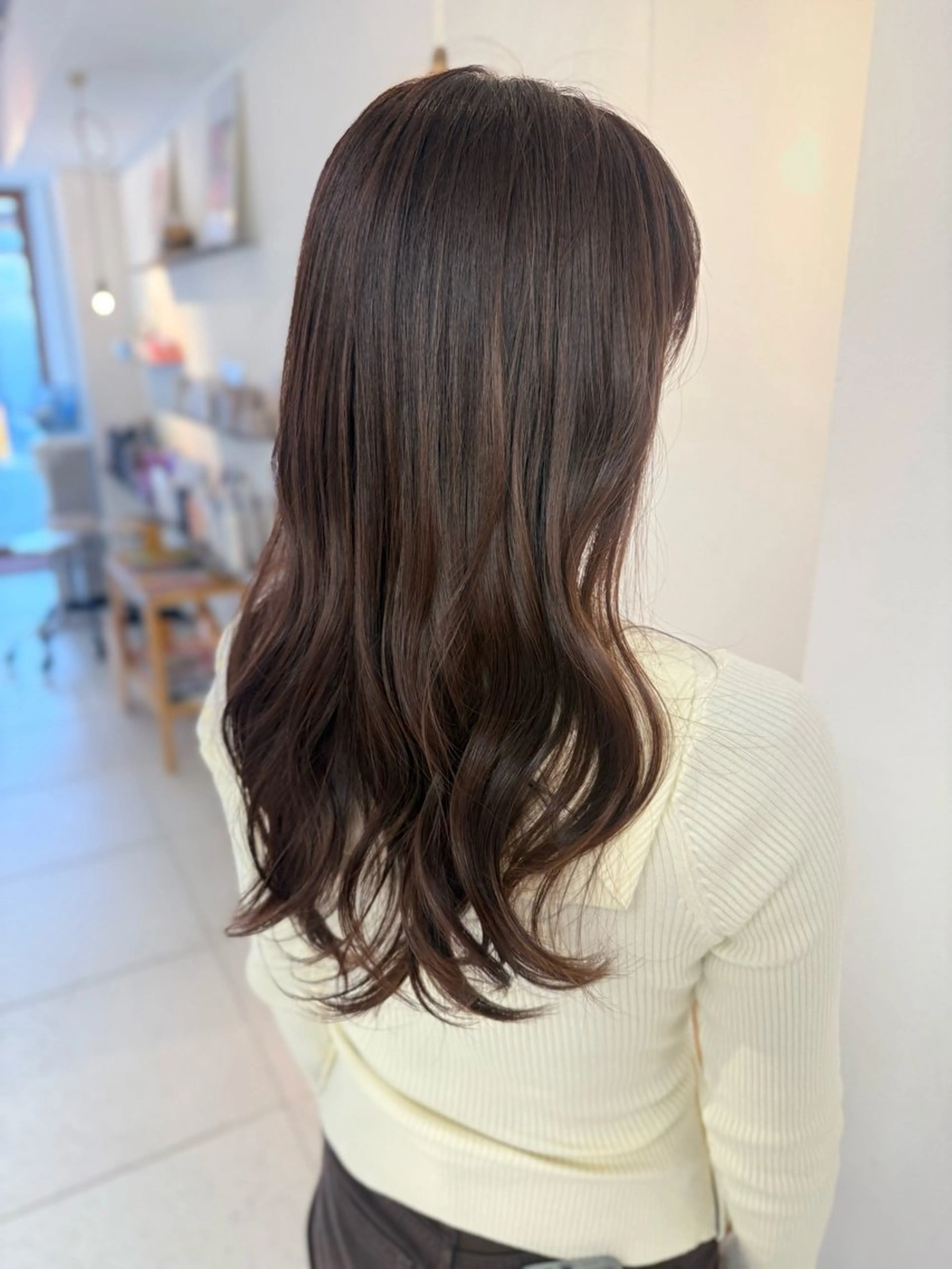 セミロング カラー カット ヘアカラー トリートメント 安永 涼のヘアスタイル