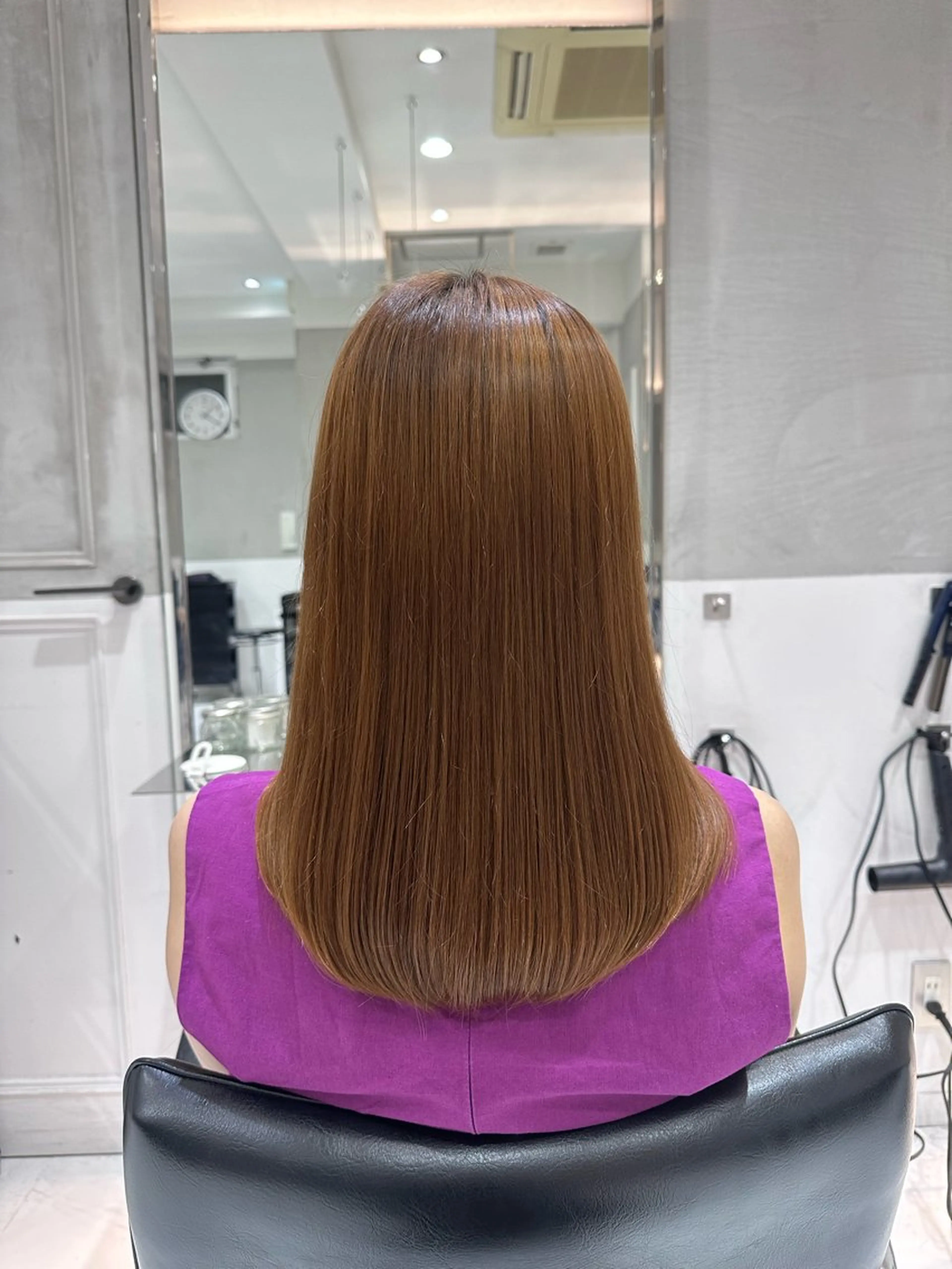 セミロング 縮毛矯正 Rino🎀/盛れる 顔周りカット🪽✩のヘアスタイル