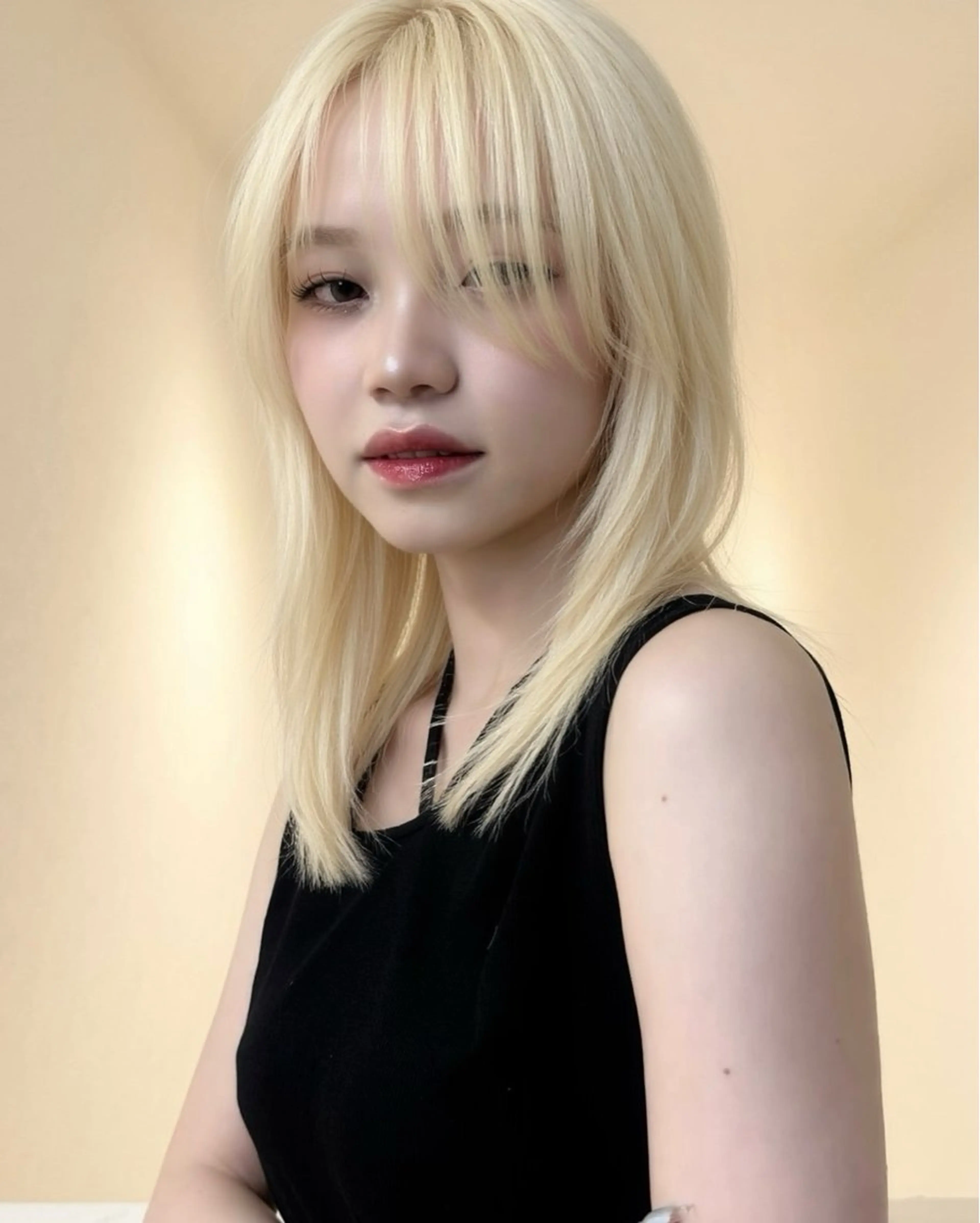 ミディアム カラー ヘアカラー トリートメント はな　ブリーチ ハイトーン/ 渋谷のヘアスタイル