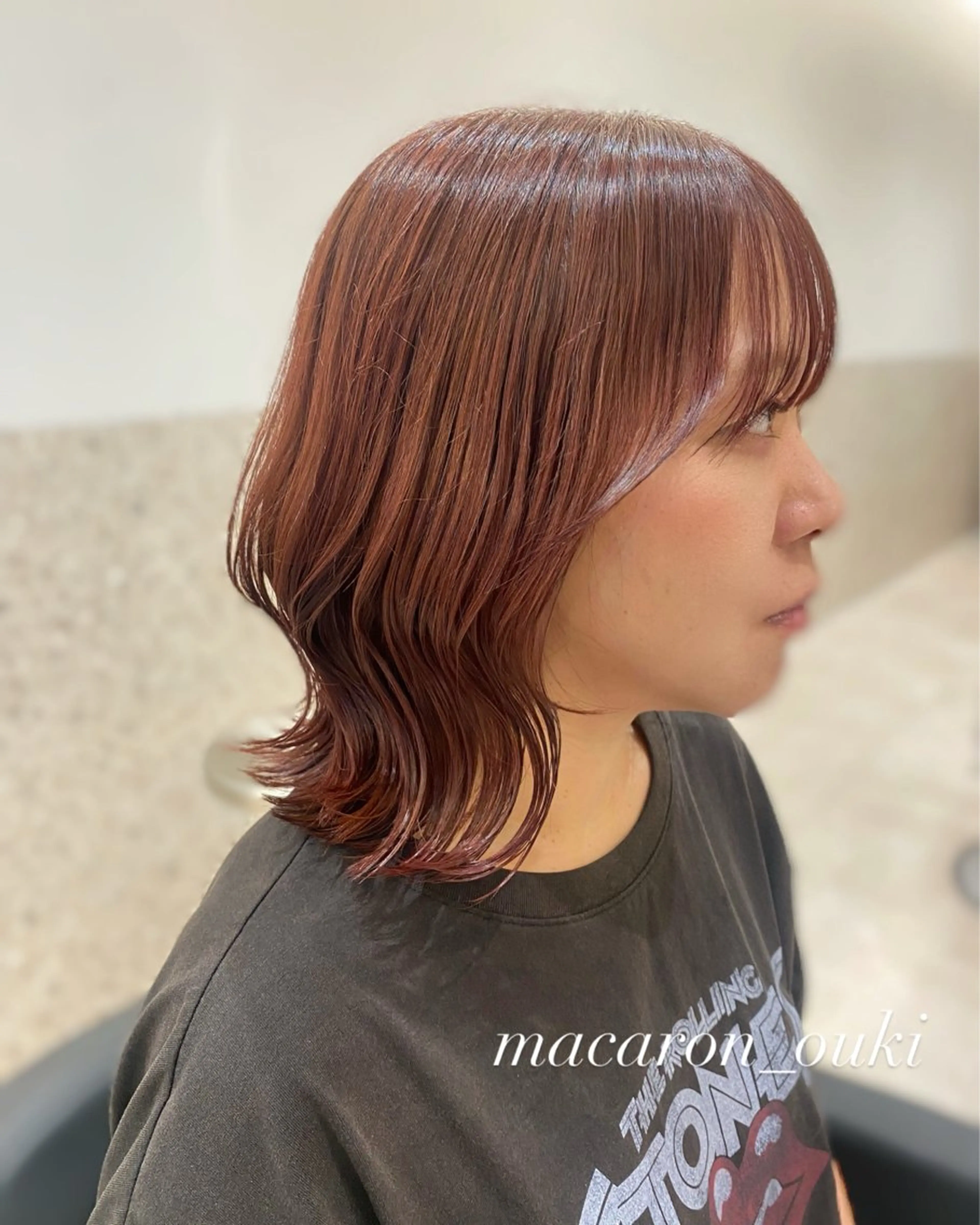 ミディアム 顔周りカット 佐藤 生基のヘアスタイル