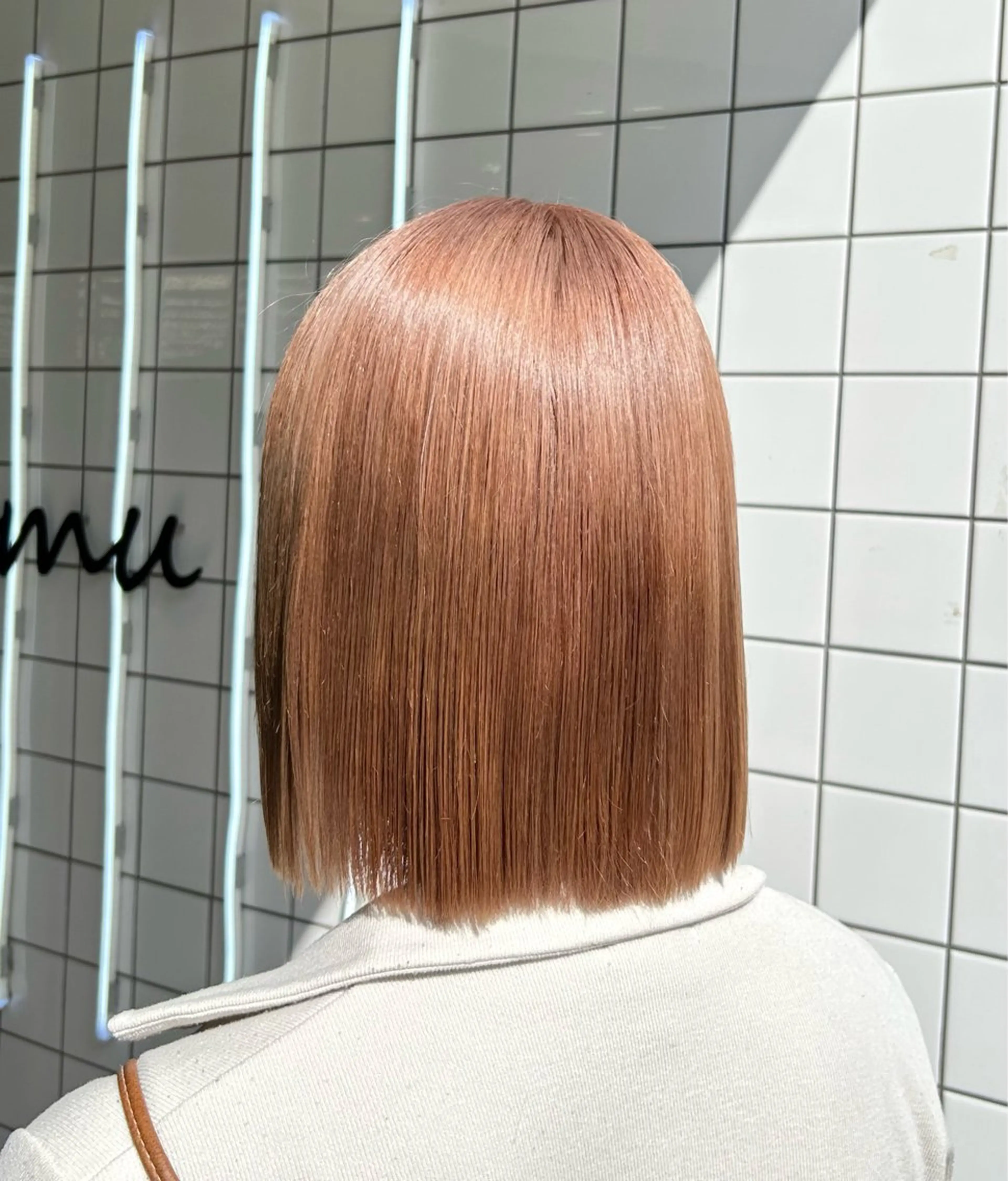 ミディアム カラー ベージュカラー ミルクティーベージュ ちょめ/八王子 ZEST emuのヘアスタイル