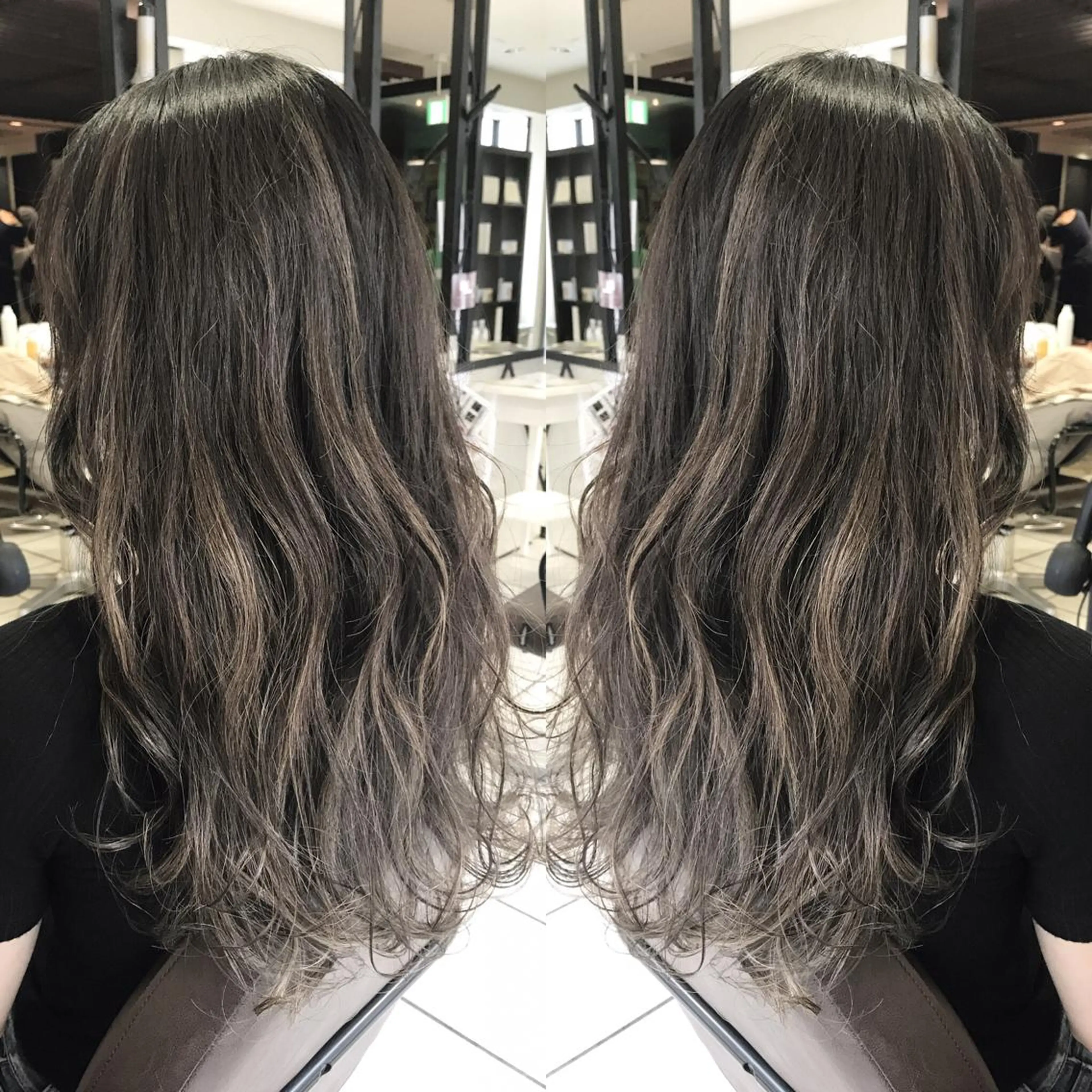 ロング カラー シールエクステ⭐️ オオミタクヤのヘアスタイル