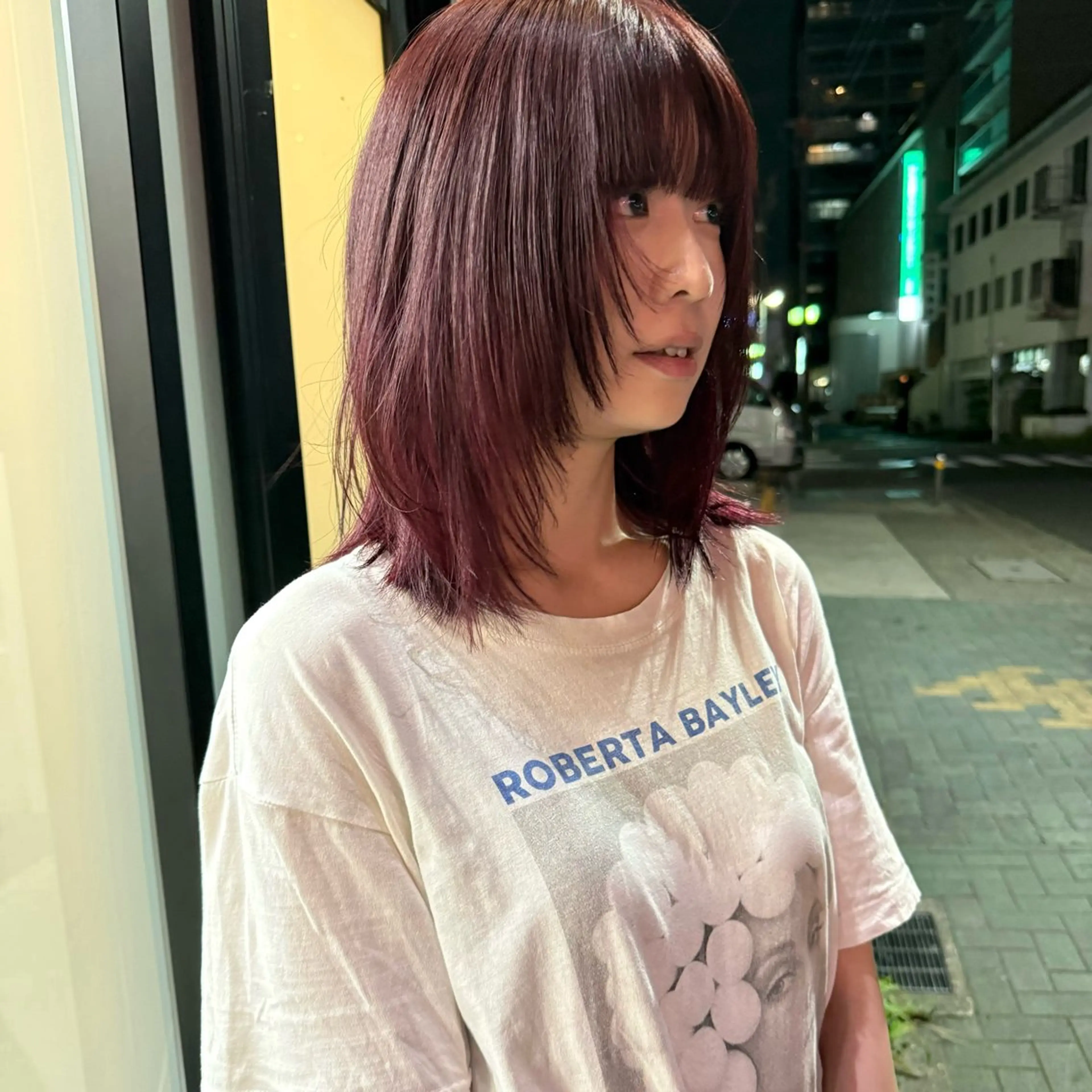 ミディアム ヘアカラー 舟橋耀/ブリーチカラ ー/レイヤーカットのヘアスタイル