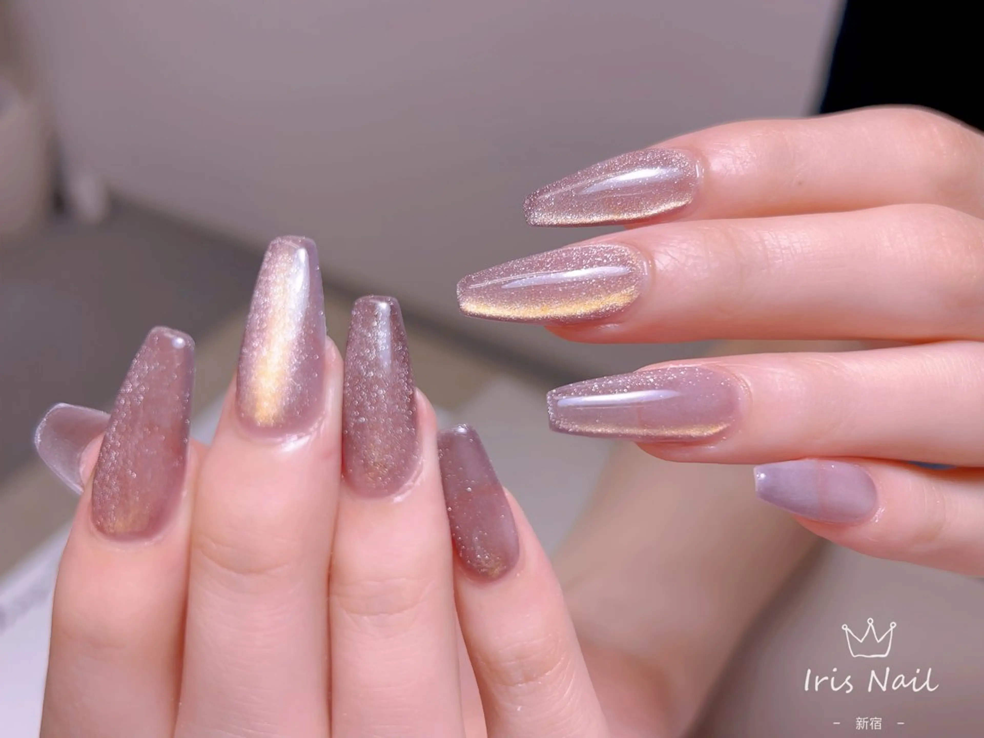 ネイル フレンチネイル ジェルネイル グラデーション 韓国ネイル マグネットネイル ハンドネイル 【長さ出し】 IRIS NAILのネイルデザイン