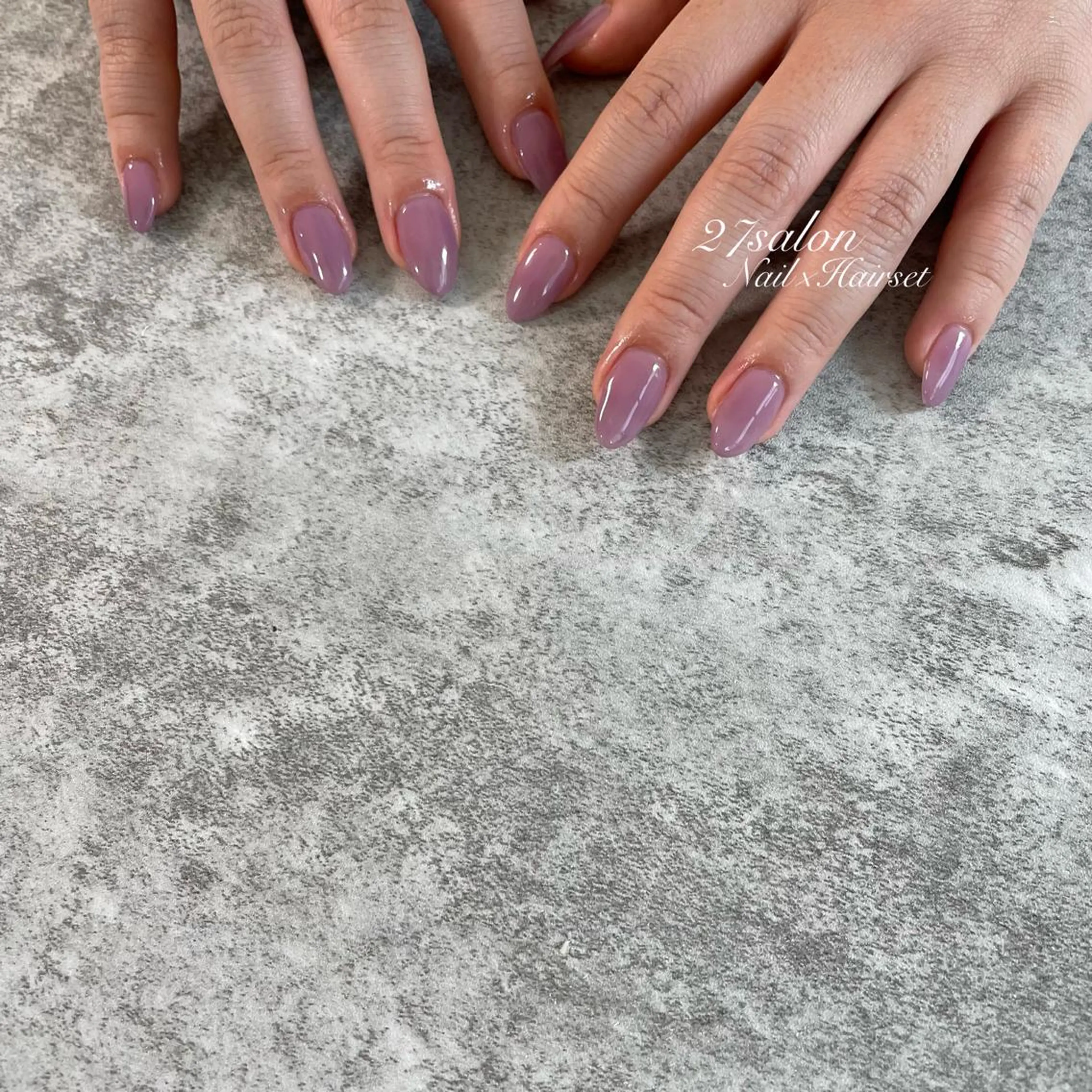 ネイル ワンカラーネイル パープル 27salon yuinaのネイルデザイン