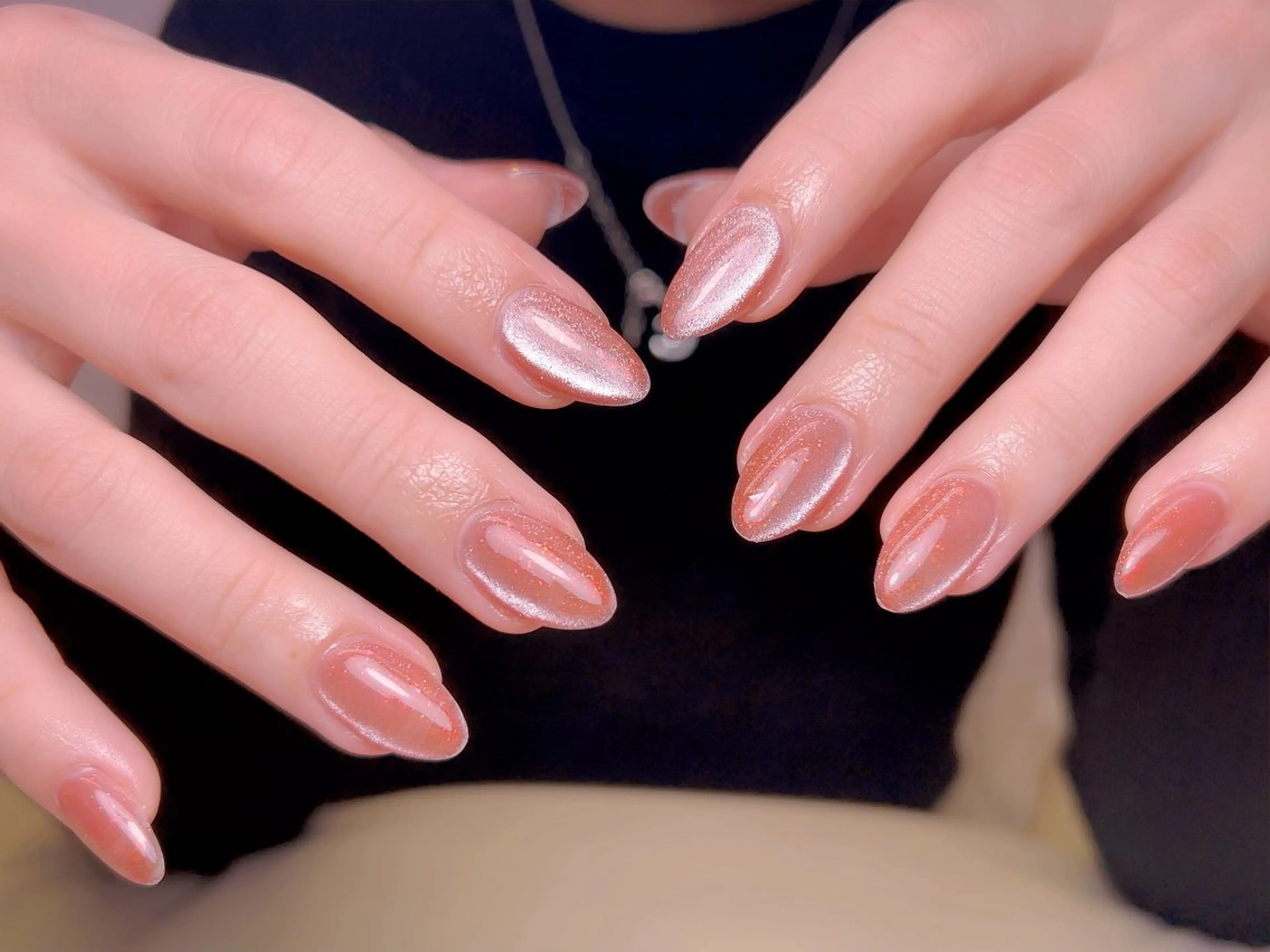 ネイル フレンチネイル ジェルネイル グラデーション 韓国ネイル マグネットネイル ハンドネイル 【長さ出し】 IRIS NAILのネイルデザイン