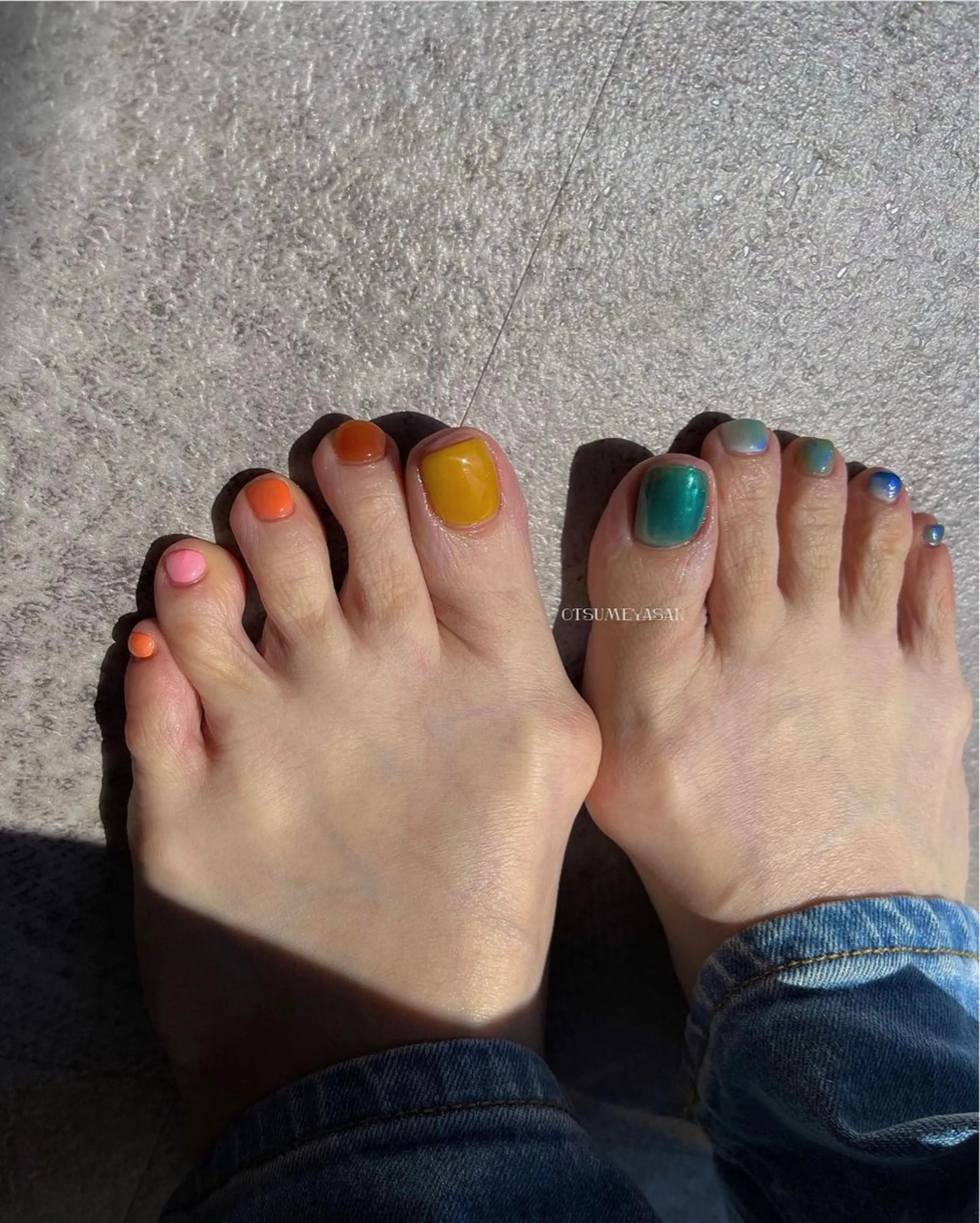 ネイル ブルー ジェルネイル 韓国ネイル マグネットネイル ミラーネイル otsumeyasan所属・わたなべ ちかのネイルデザイン
