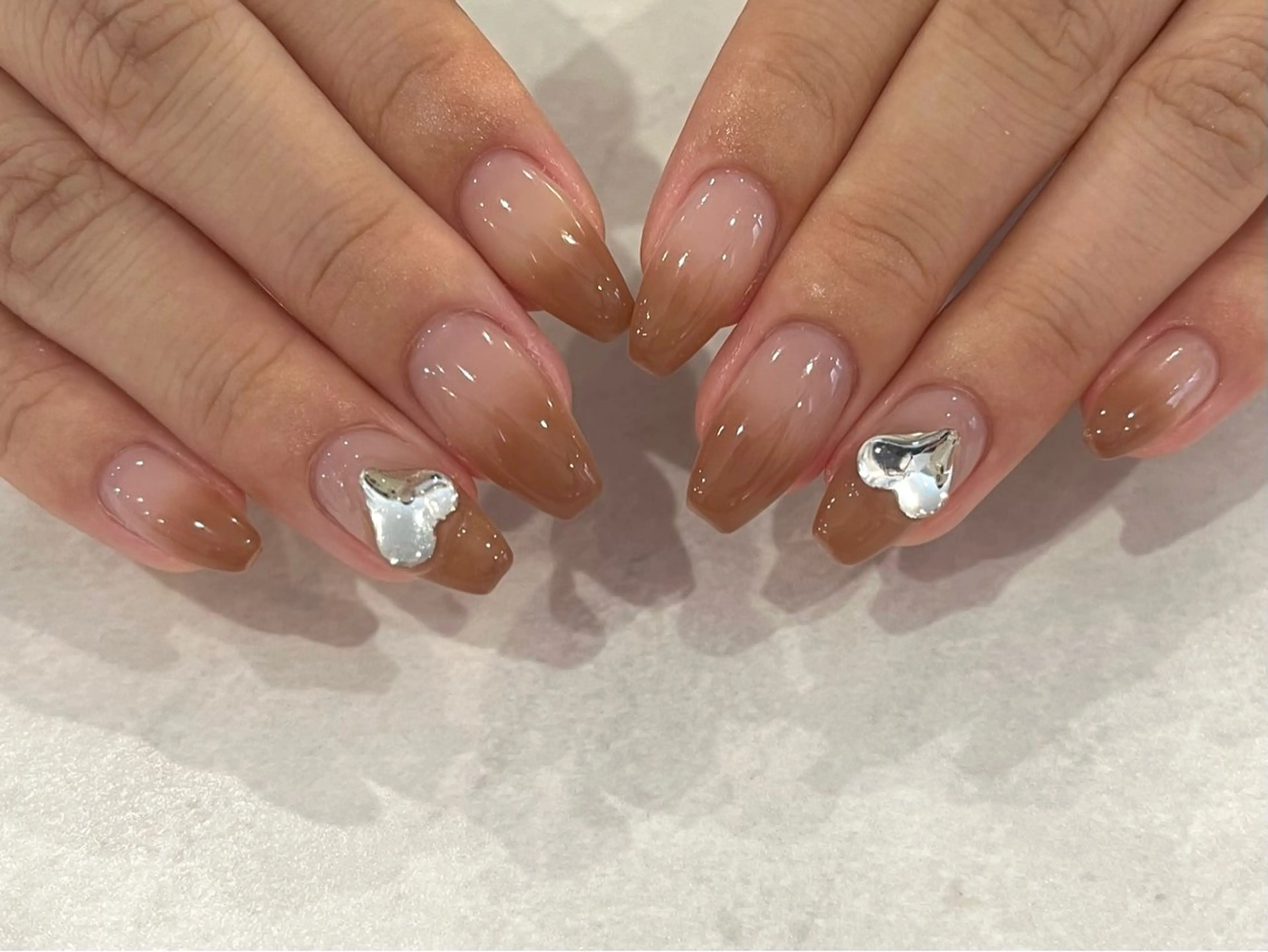 ネイル ハート ハンドネイル Cleo伏見店🌿 Momokaのネイルデザイン