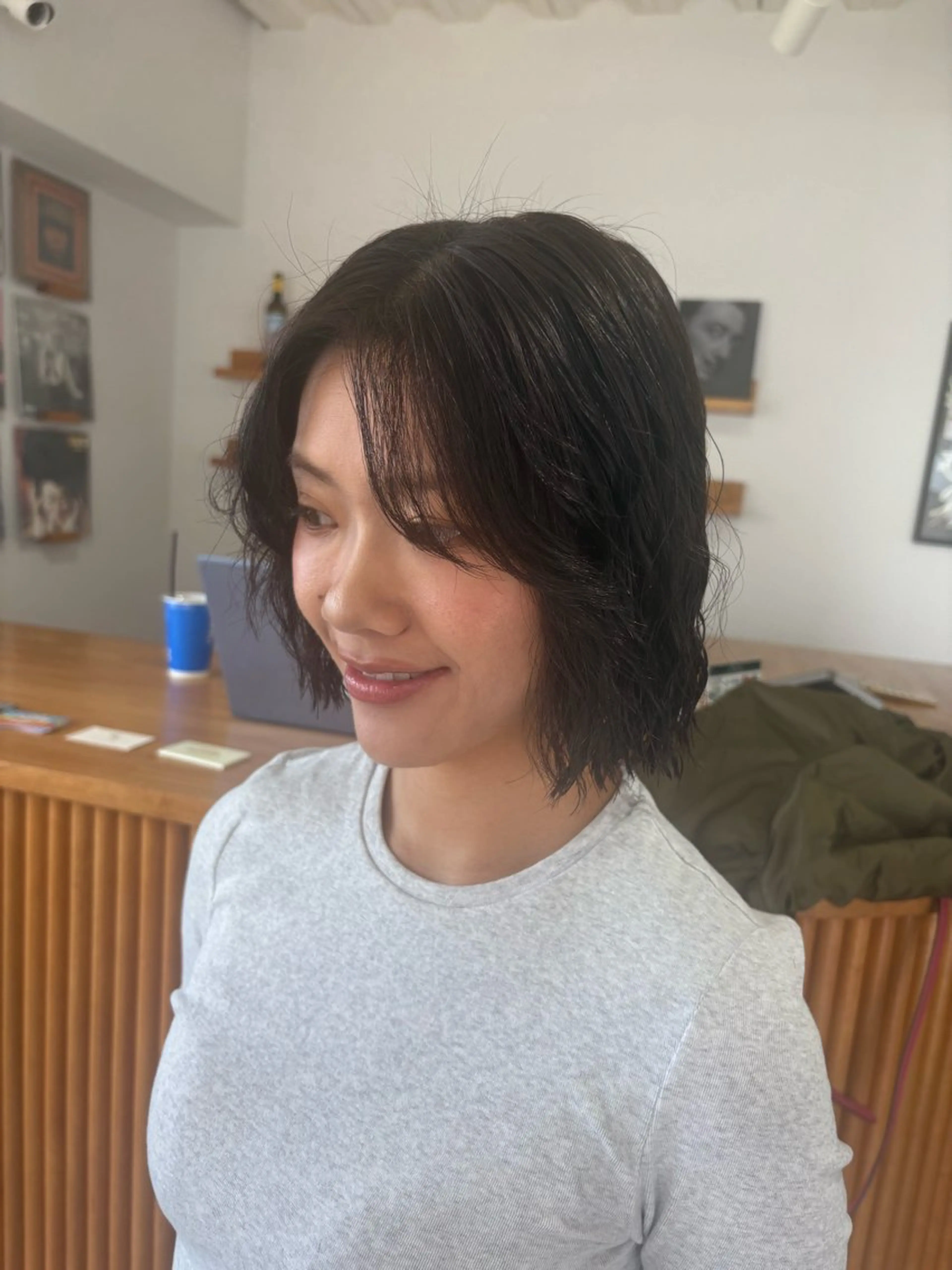 ミディアム パーマ ミディアムパーマ ボブ カット ノハナ💜北谷 BY MY SIDEのヘアスタイル